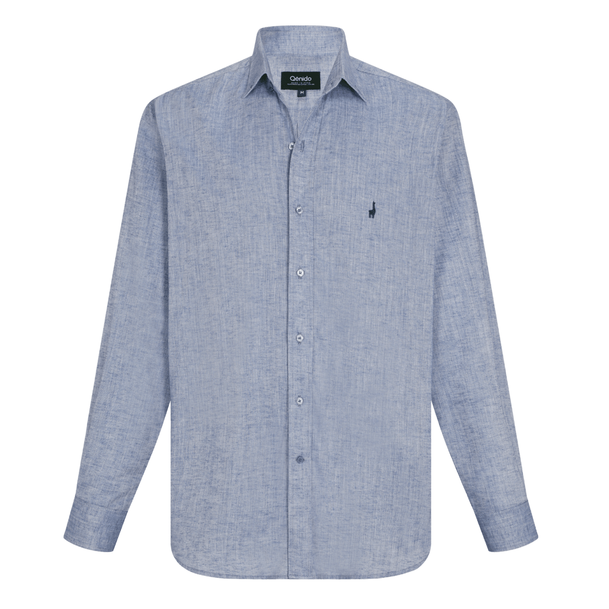 Camisa Pima Lino Azul Qénido
