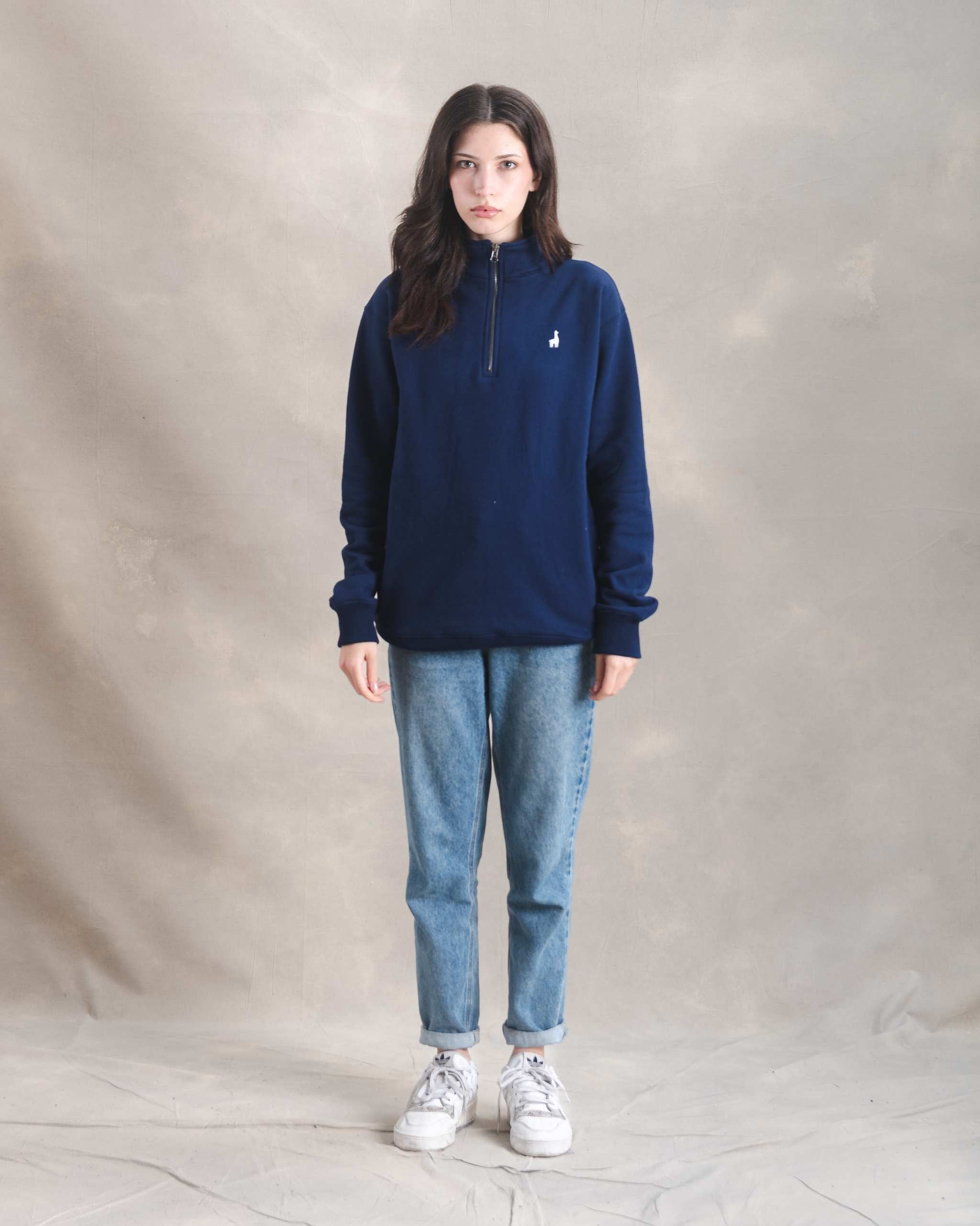 Polera Quarter Zip Azul