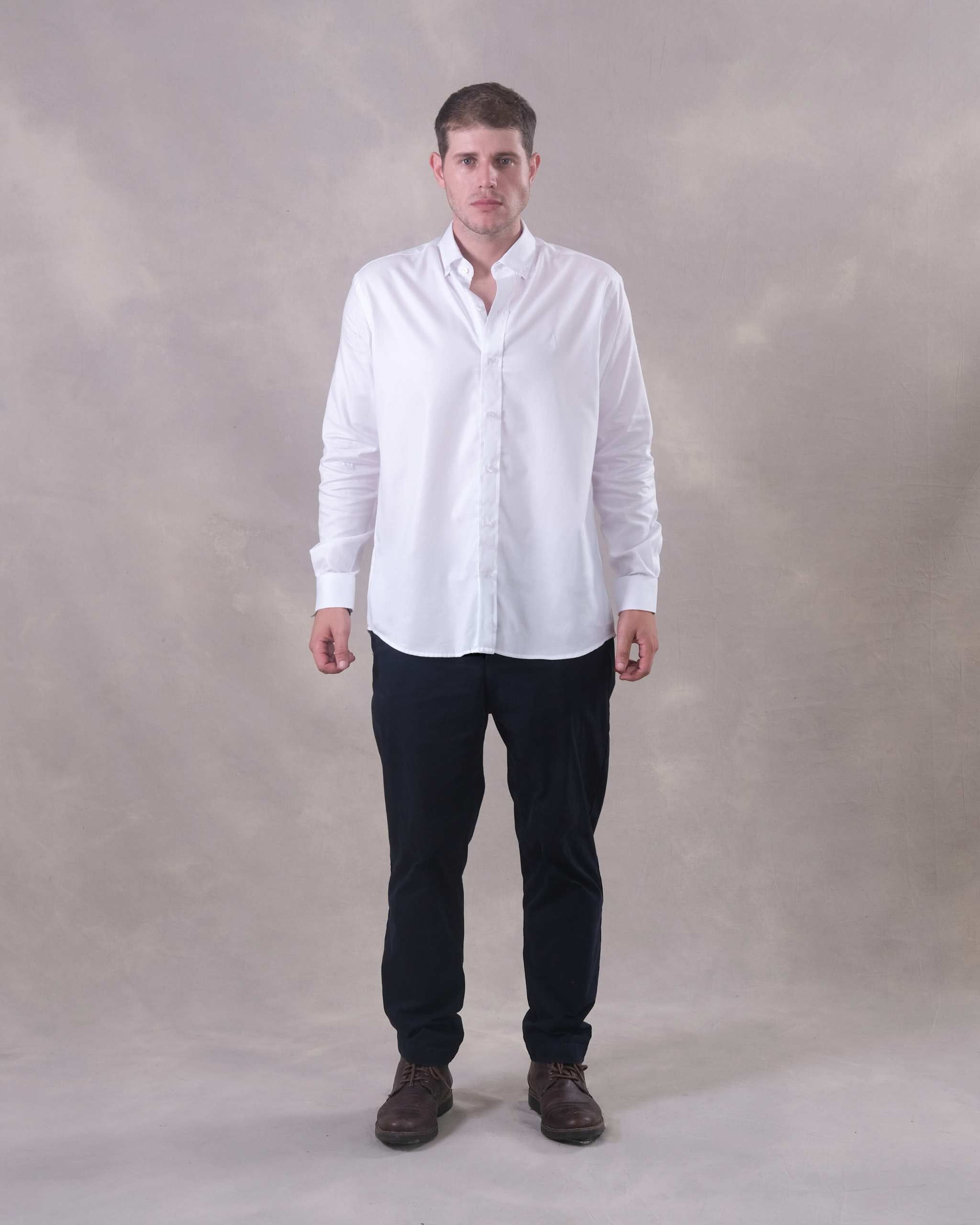 Camisa Blanca Oxford 100% Pima-Incluye Caja Premium Qenido