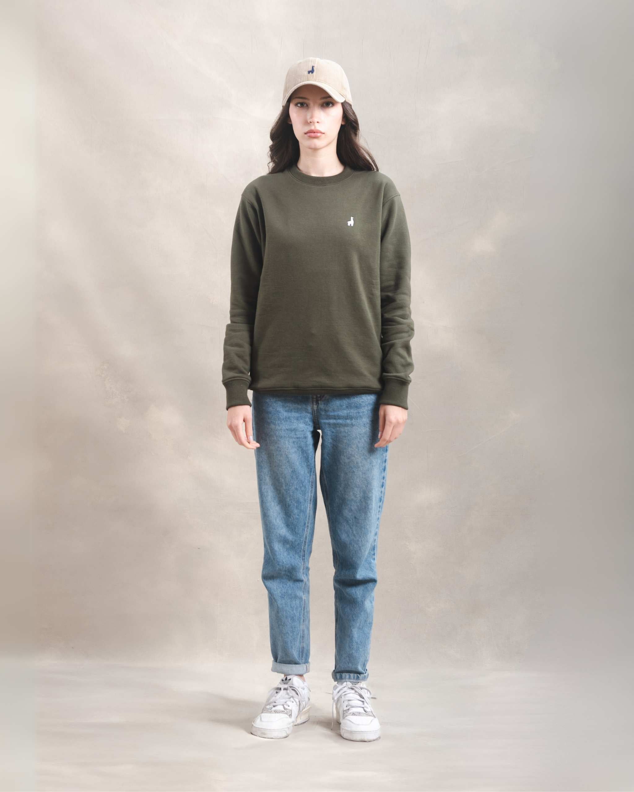Polera Crewneck Oversize Verde Militar