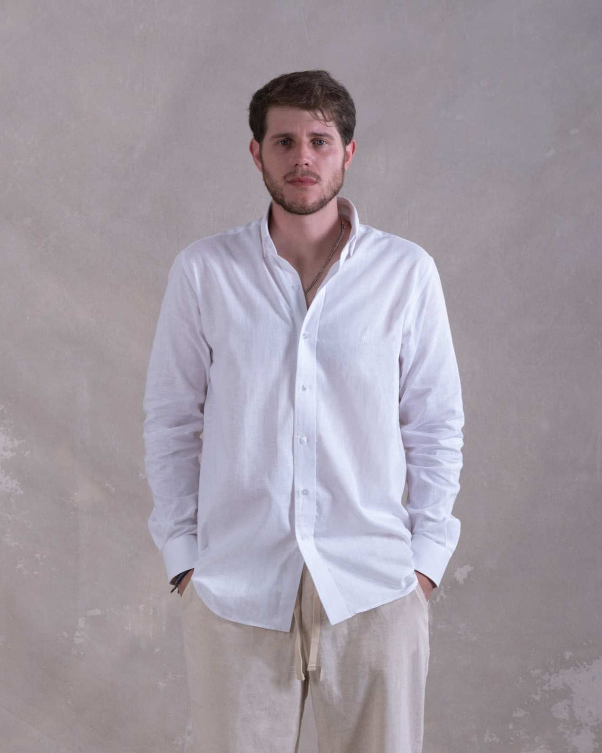 Camisa Pima Lino All White Qénido
