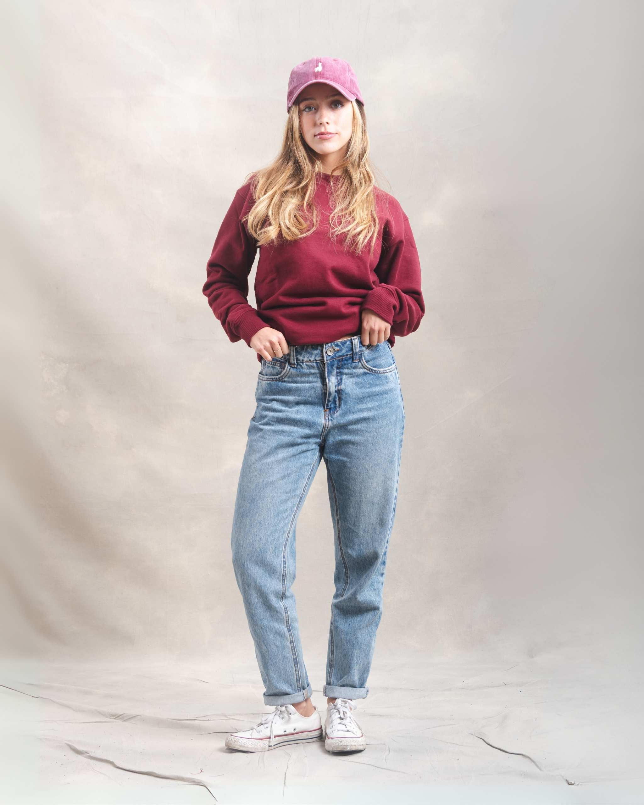 Polera Crewneck Oversize Guinda