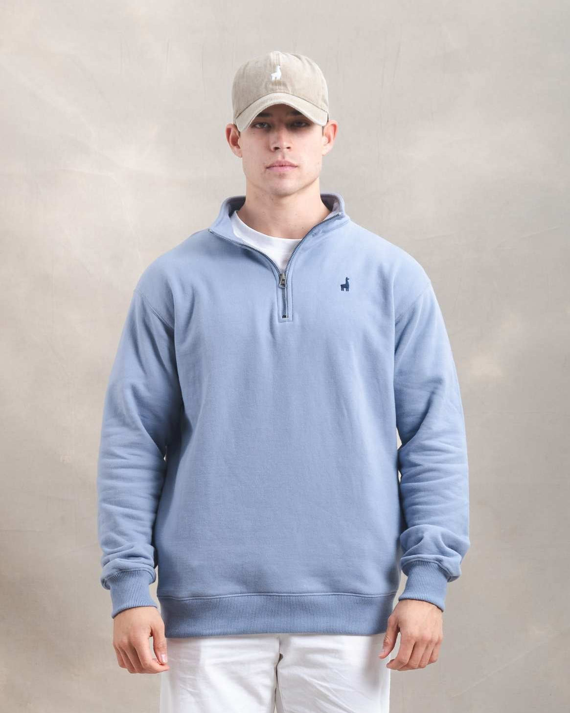 Polera Quarter Zip Blue Lila