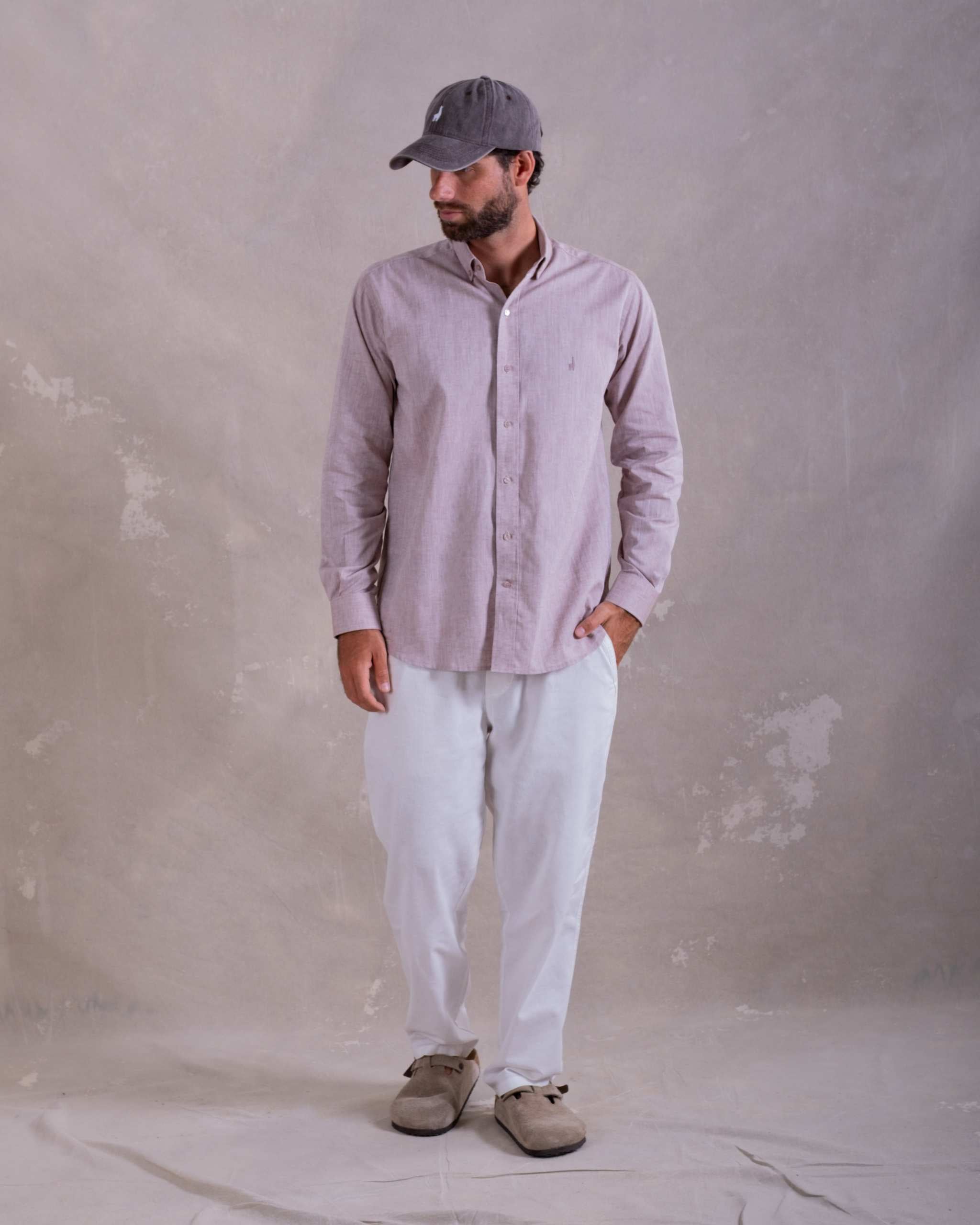 Camisa Pima Lino Mocha-(Preventa, entrega el 22 de Diciembre)