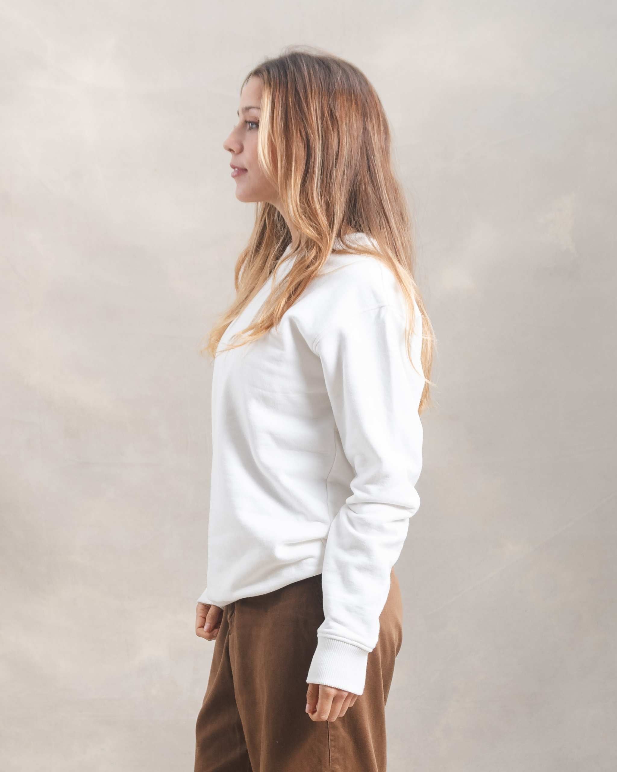 Polera Crewneck Oversize Blanco Marfil