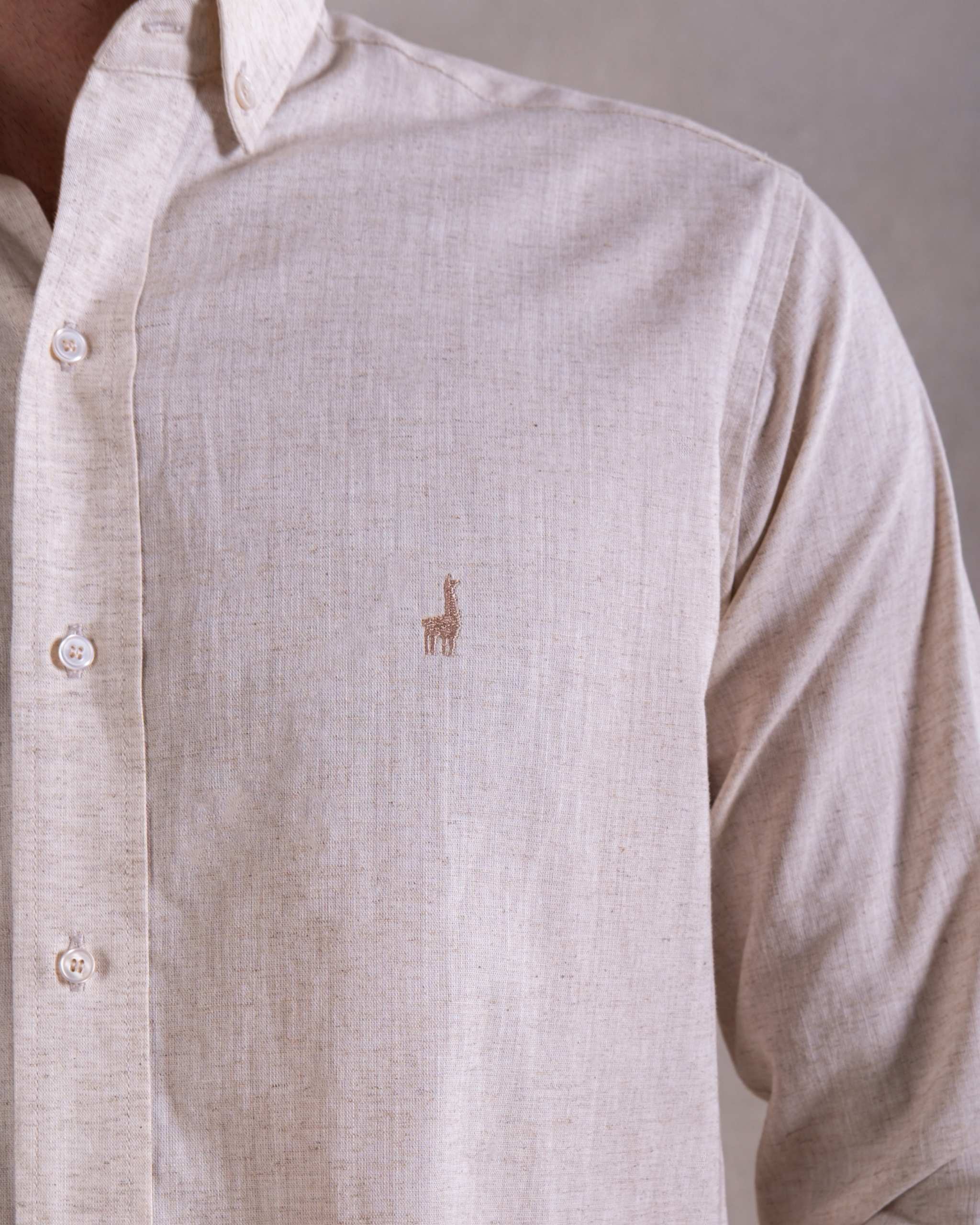 Camisa Pima Lino Natural-(Preventa, entrega el 22 de Diciembre)