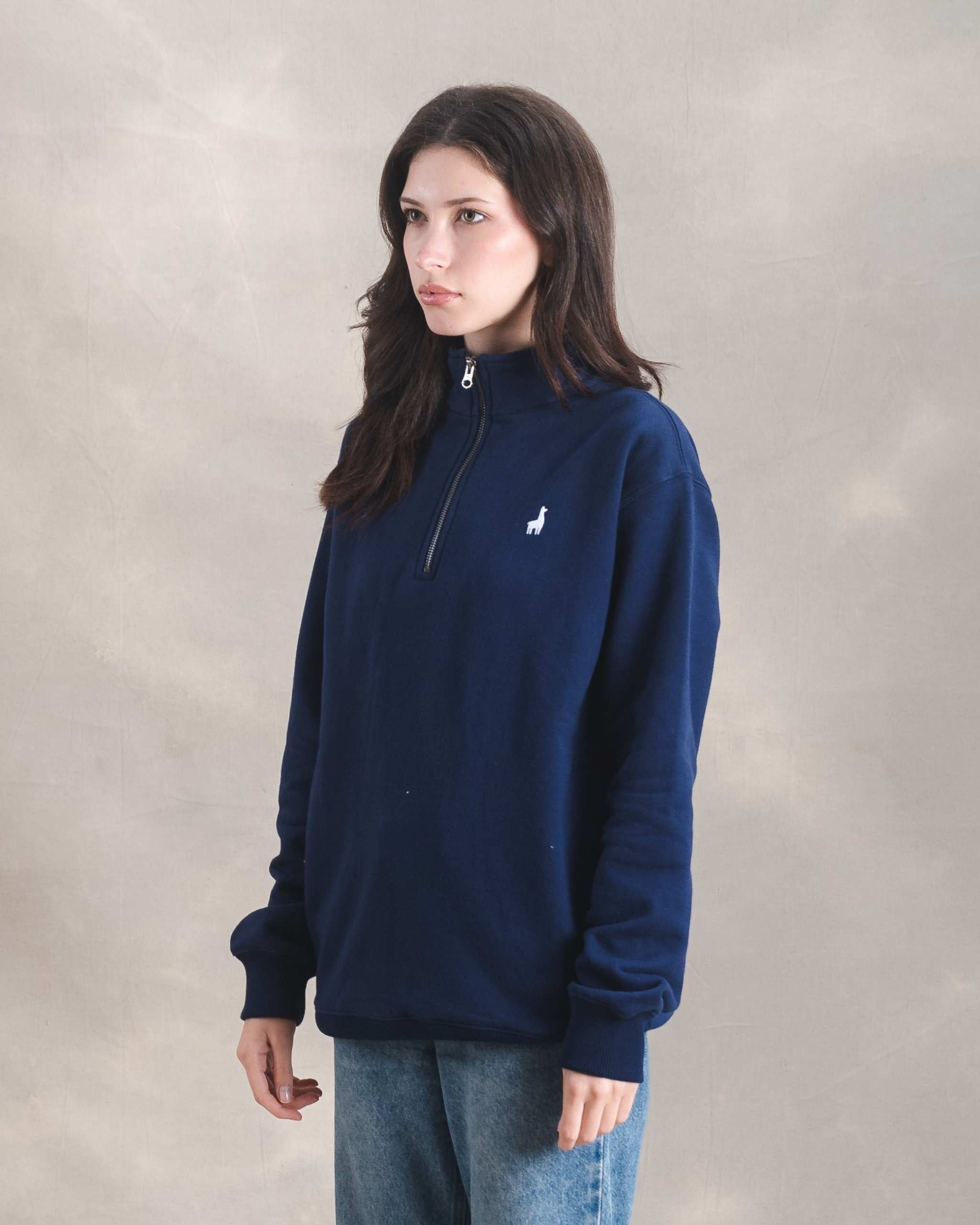 Polera Quarter Zip Azul