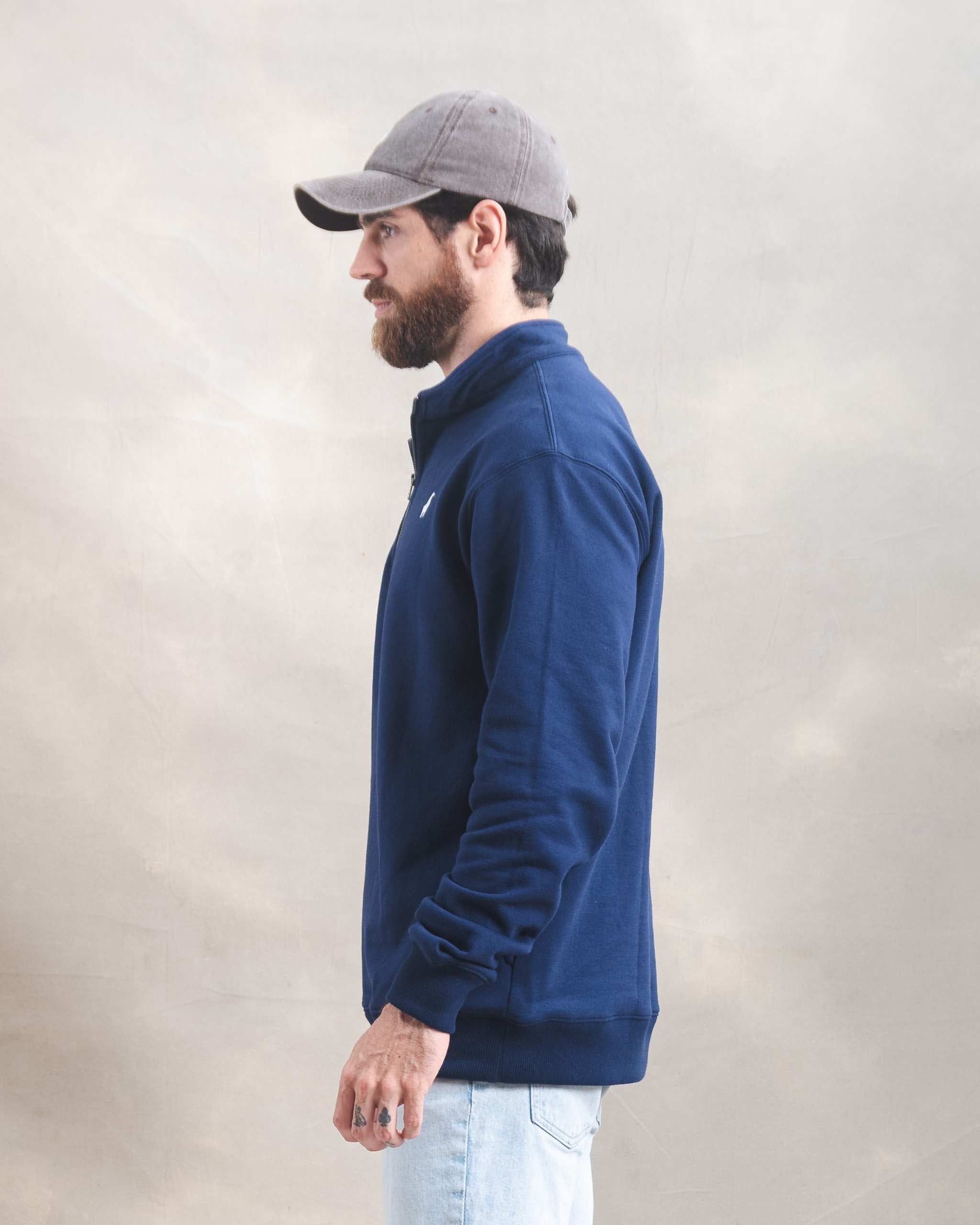 Polera Quarter Zip Azul
