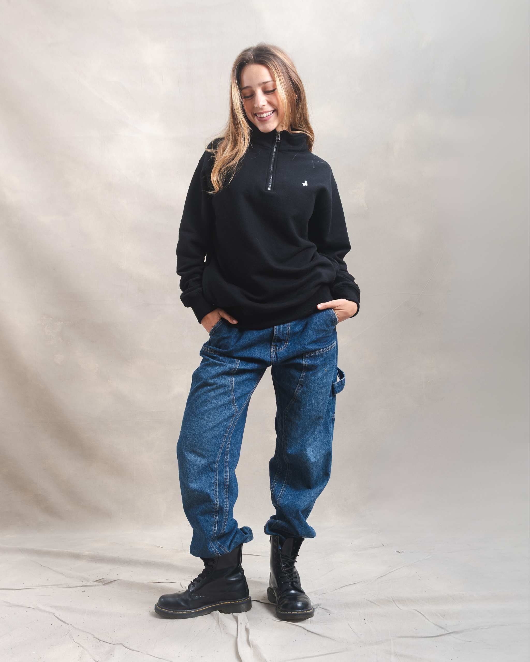 Polera Quarter Zip Negra