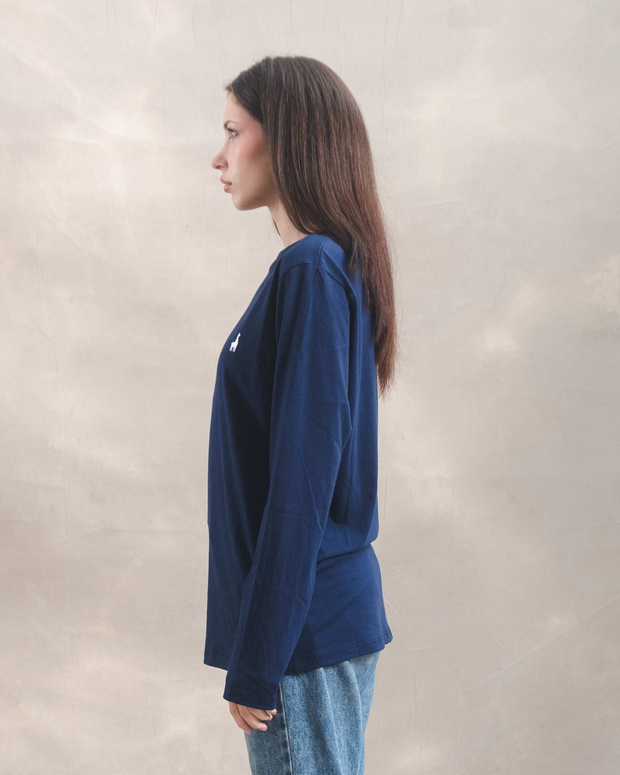 Polo manga larga unisex Azul 100% Soft Pima