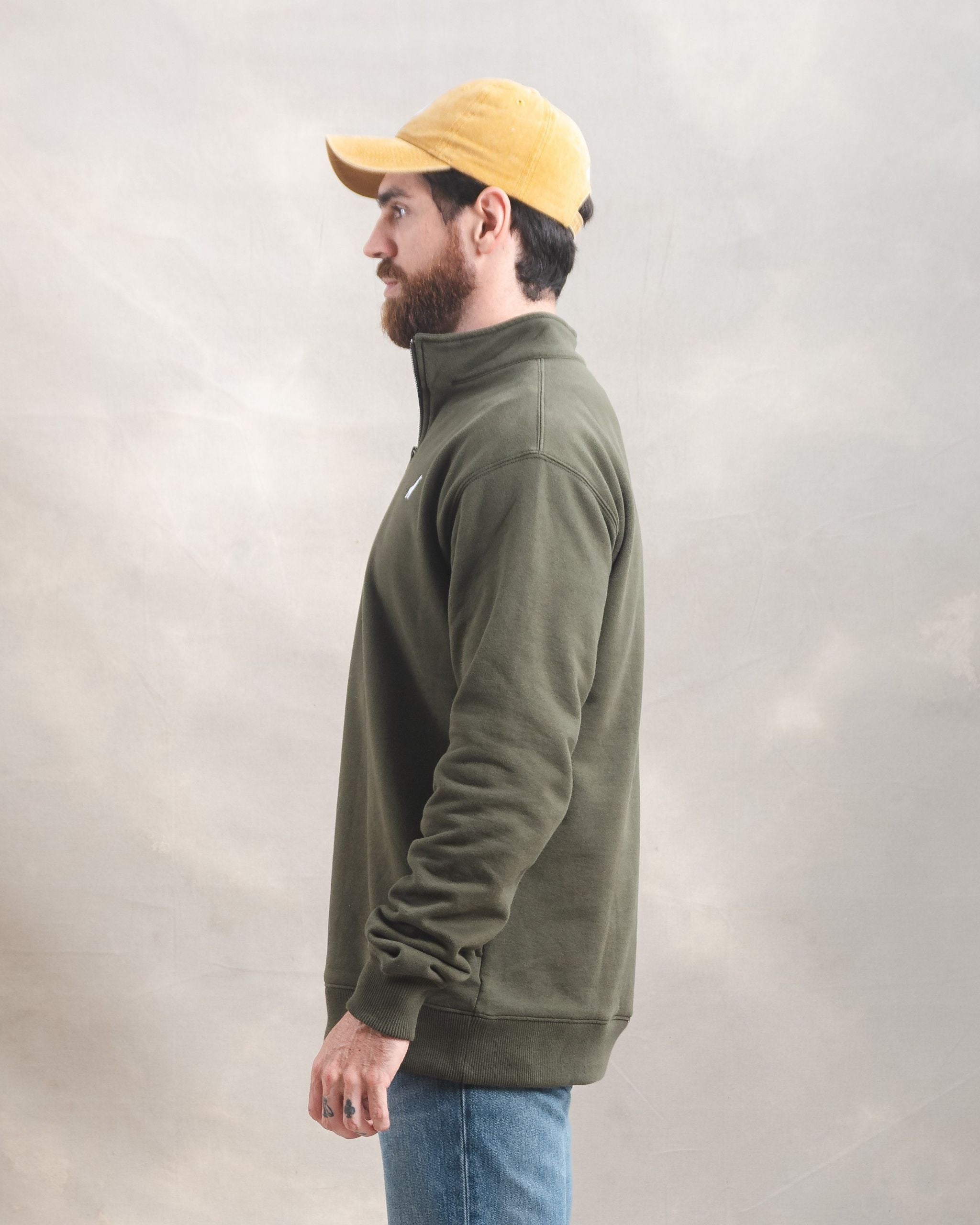 Polera Quarter Zip Verde Militar