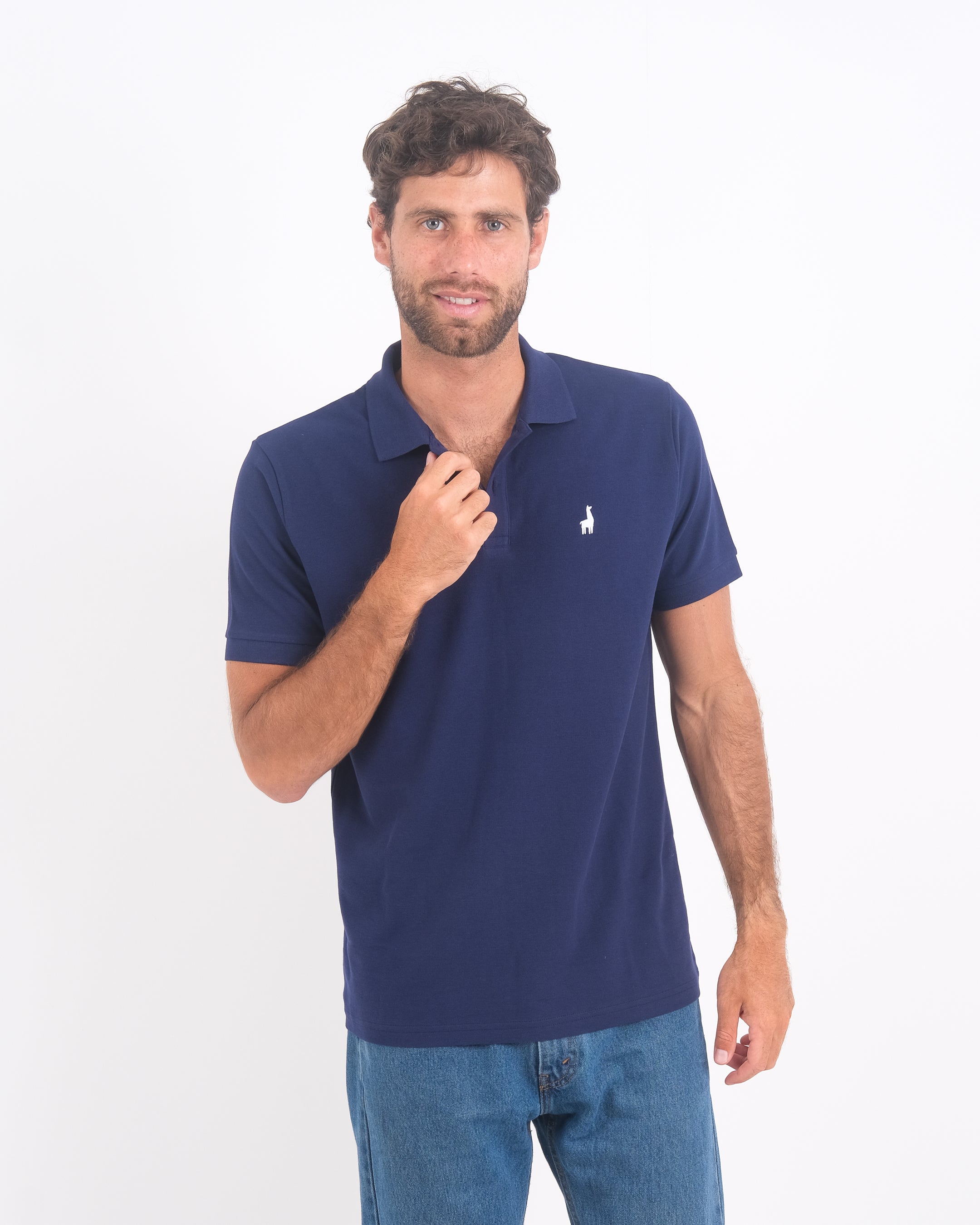 Polo Piqué Clásico Azul Acero