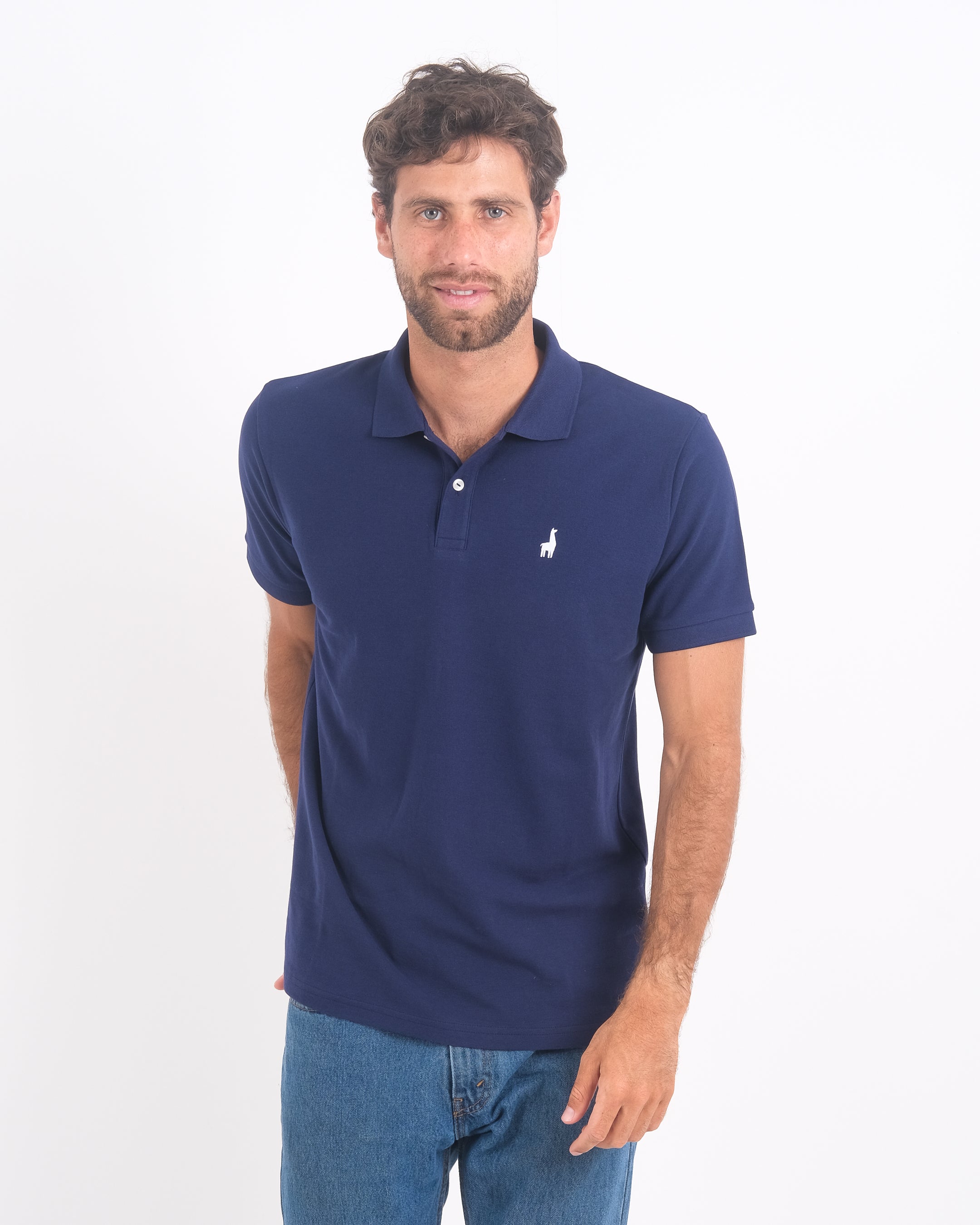 Polo Piqué Clásico Azul Acero