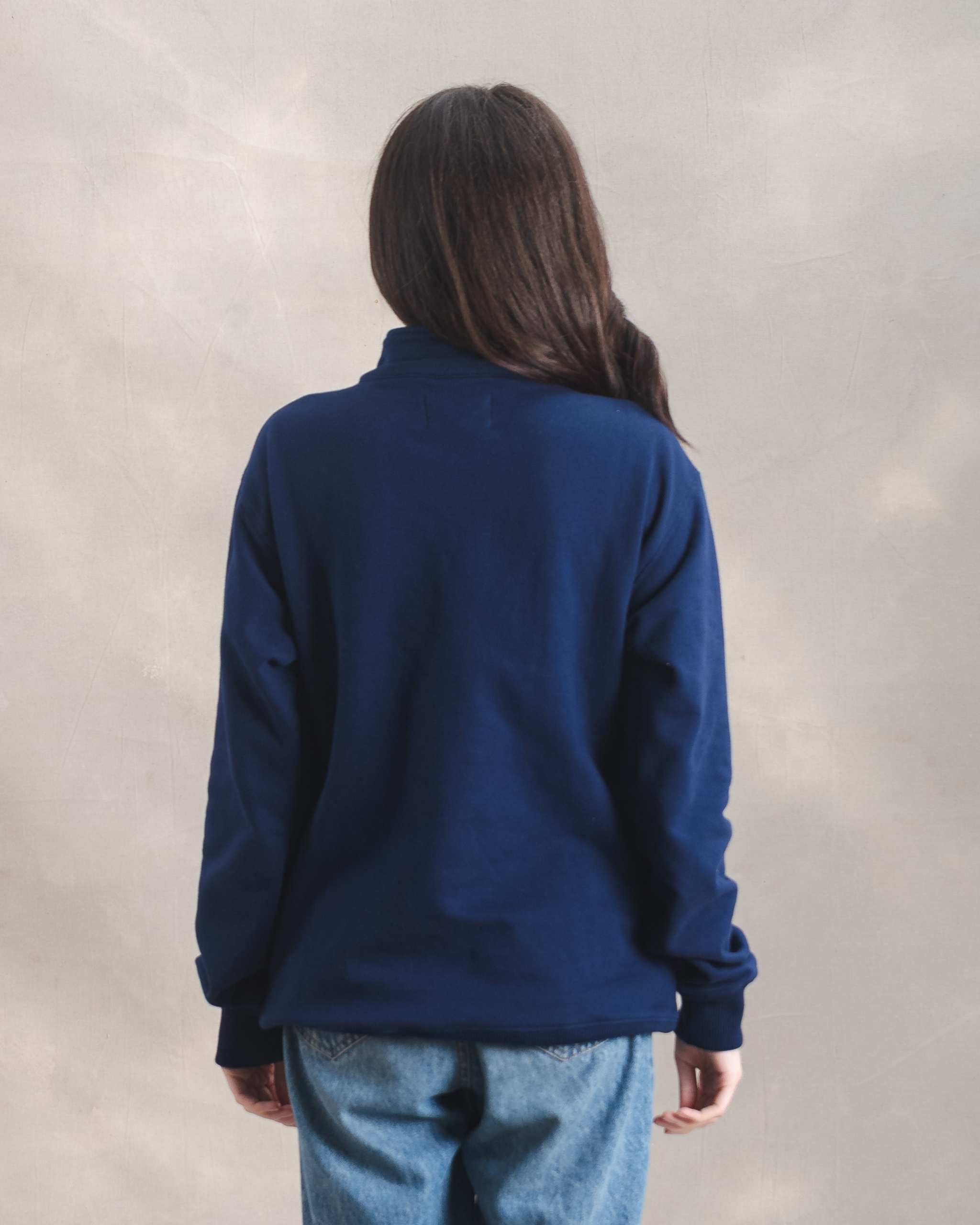 Polera Quarter Zip Azul