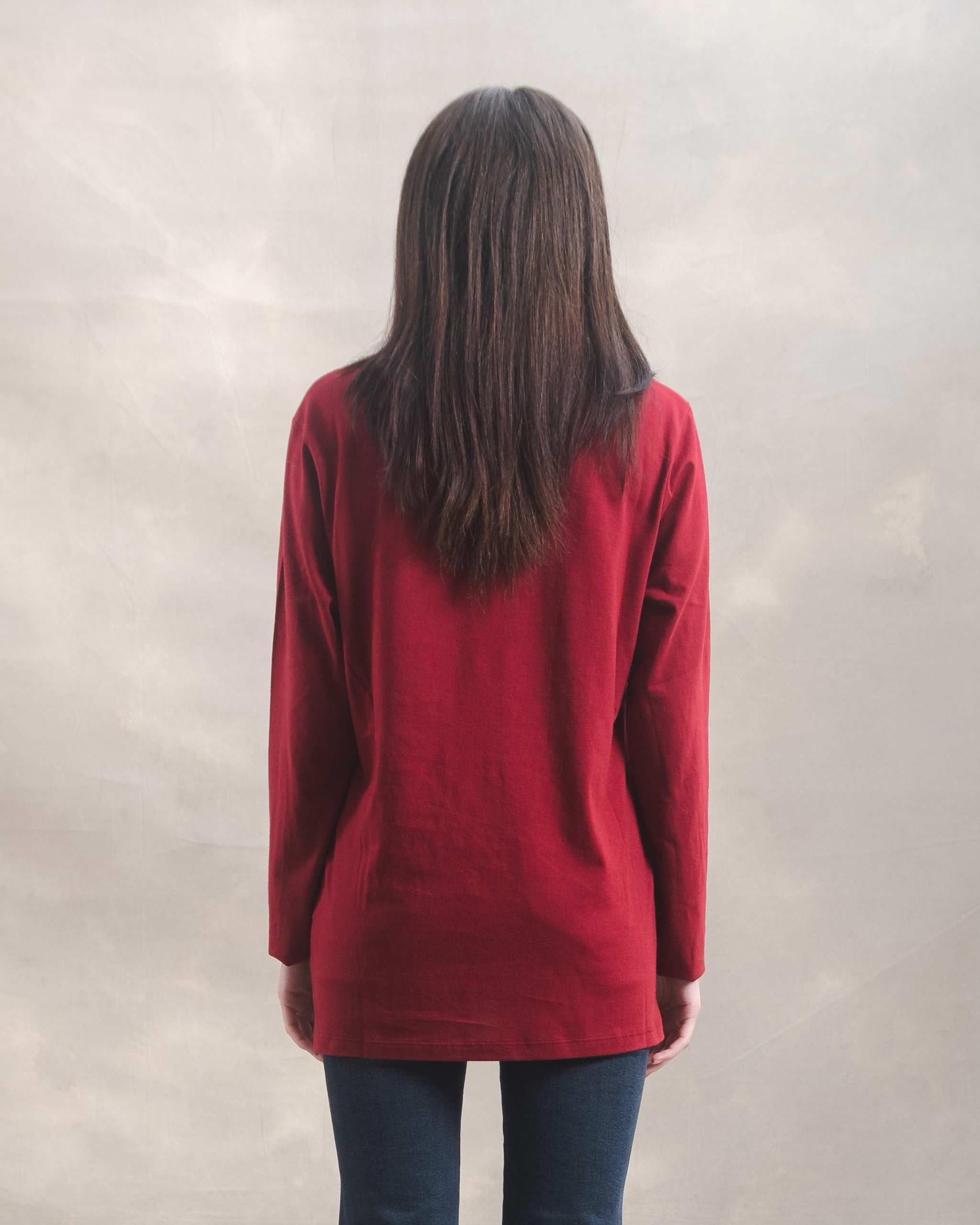 Polo manga larga unisex Guinda 100% Soft Pima