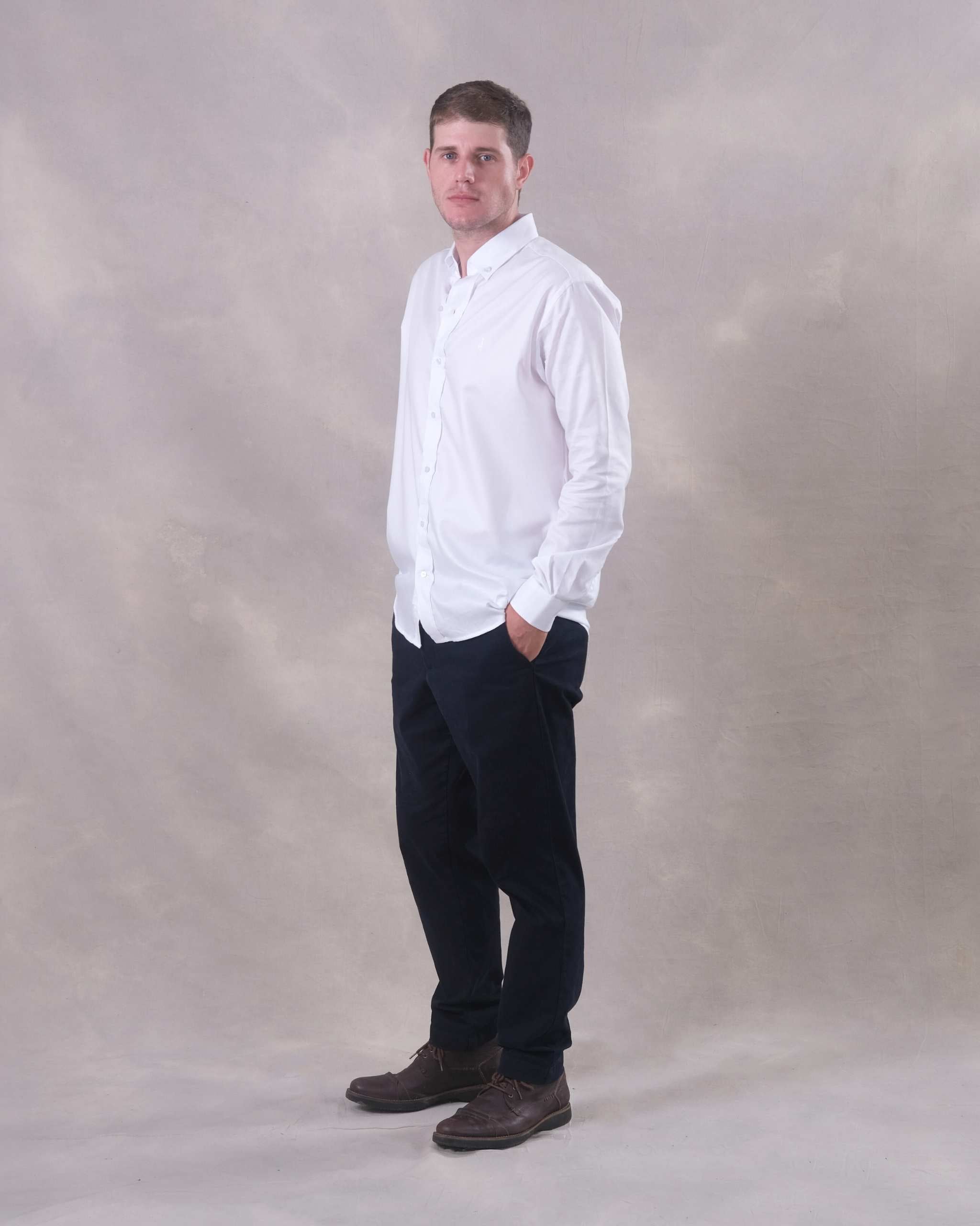 Camisa Blanca Oxford 100% Pima-Incluye Caja Premium Qenido