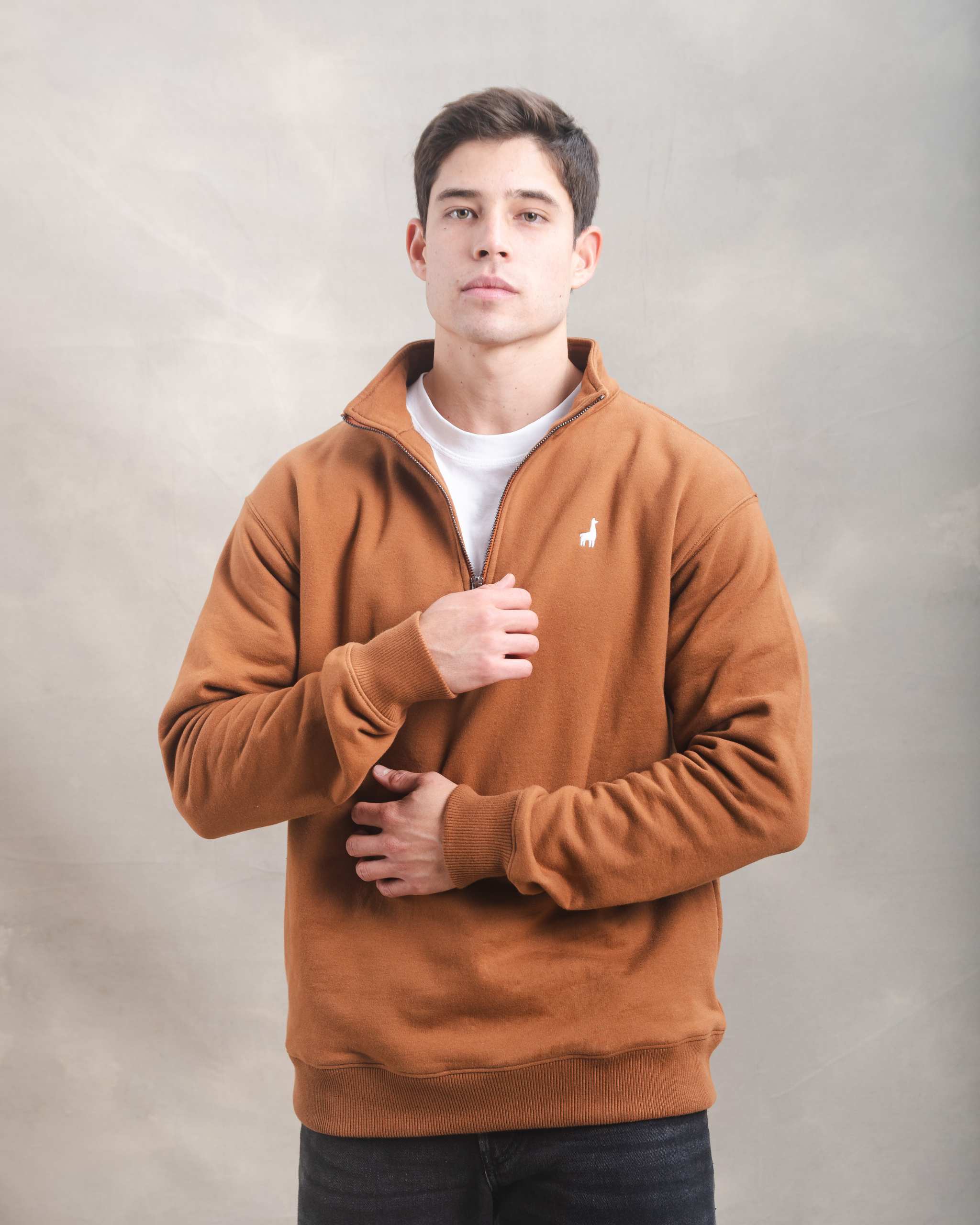 Polera Quarter Zip Camel