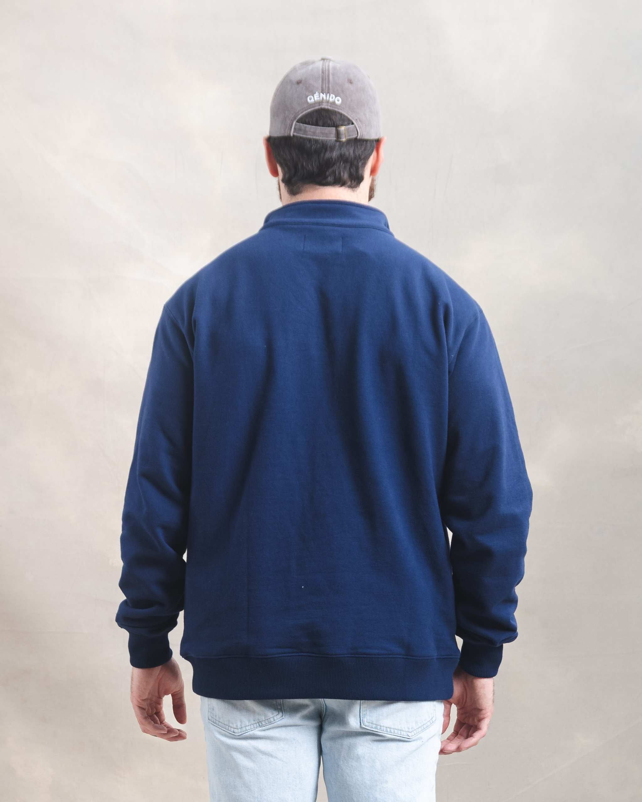 Polera Quarter Zip Azul