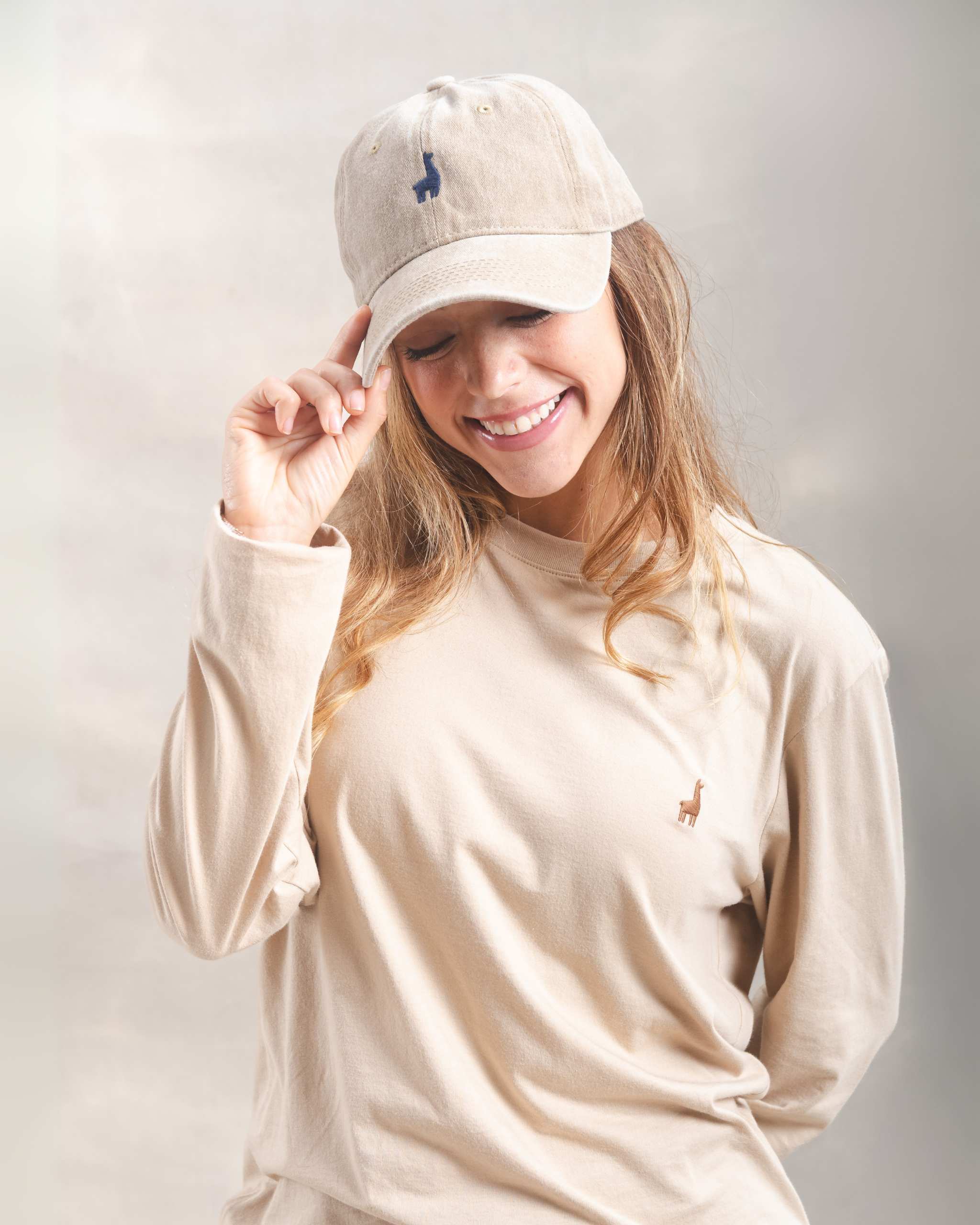 Polo manga larga Beige 100% Soft Pima