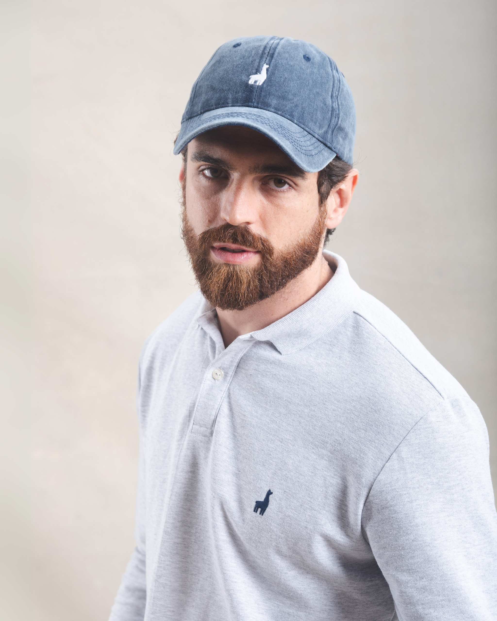 Polo Piqué Manga Larga Gris Melange