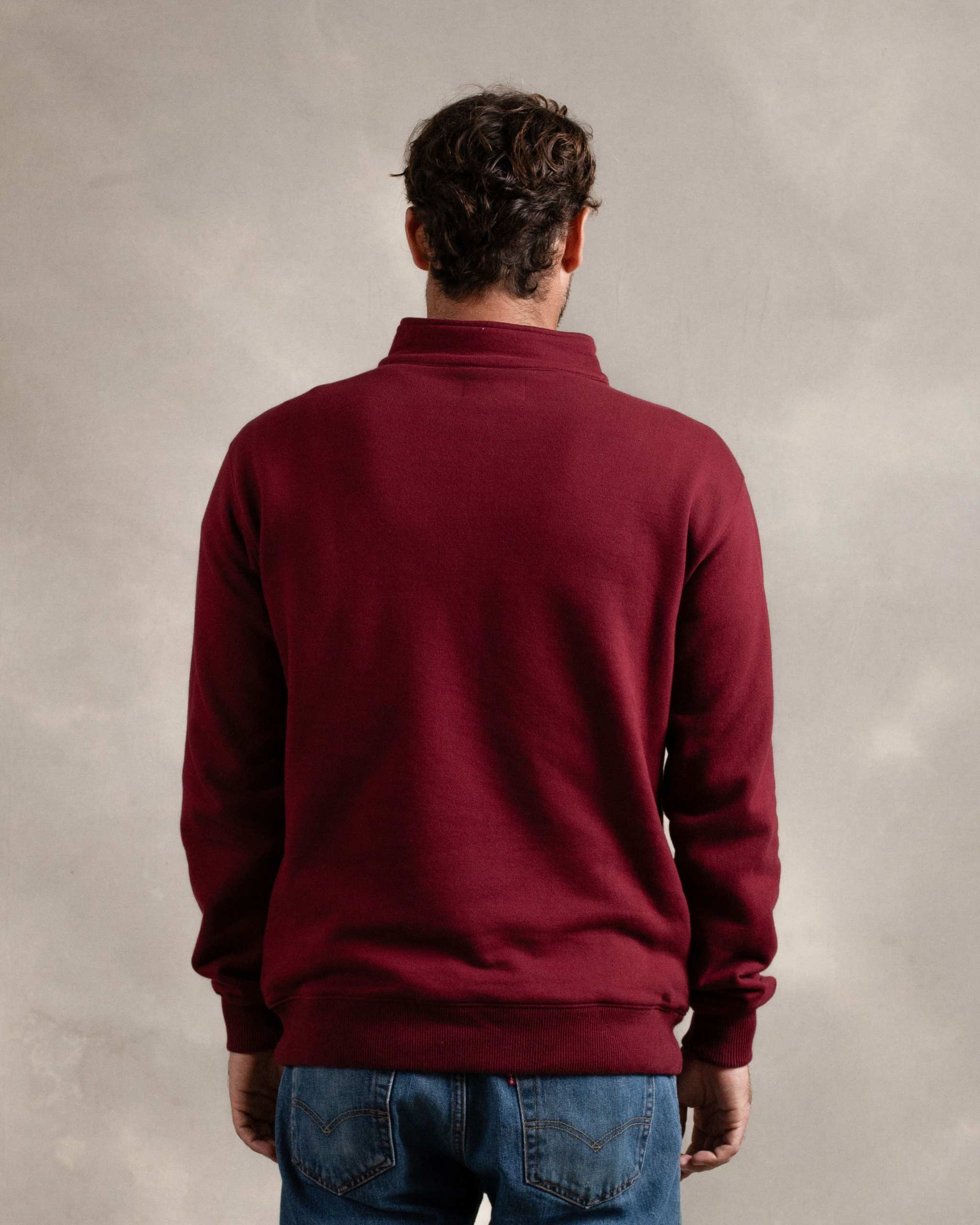 Polera Quarter Zip Guinda