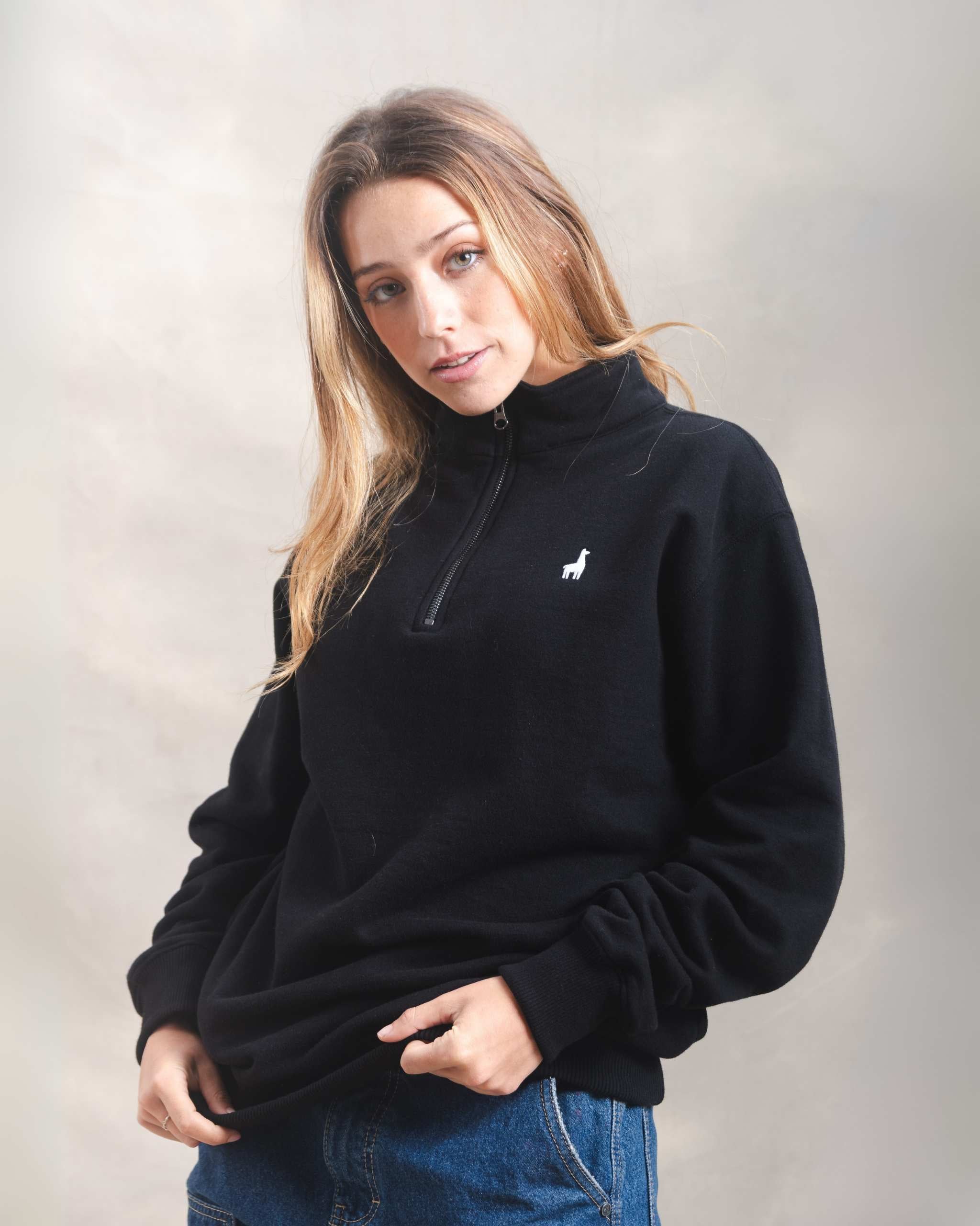 Polera Quarter Zip Negra