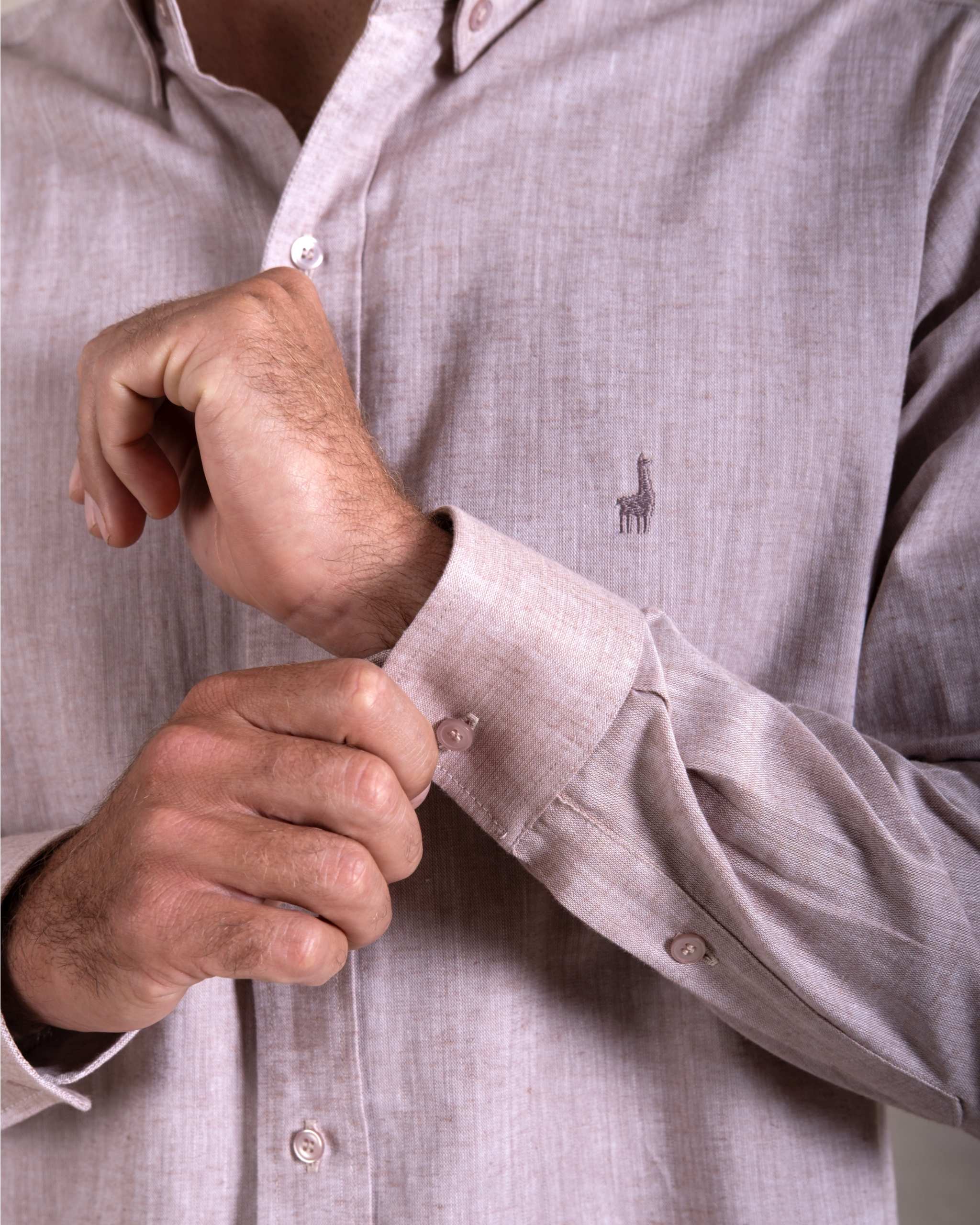 Camisa Pima Lino Mocha-(Preventa, entrega el 22 de Diciembre)