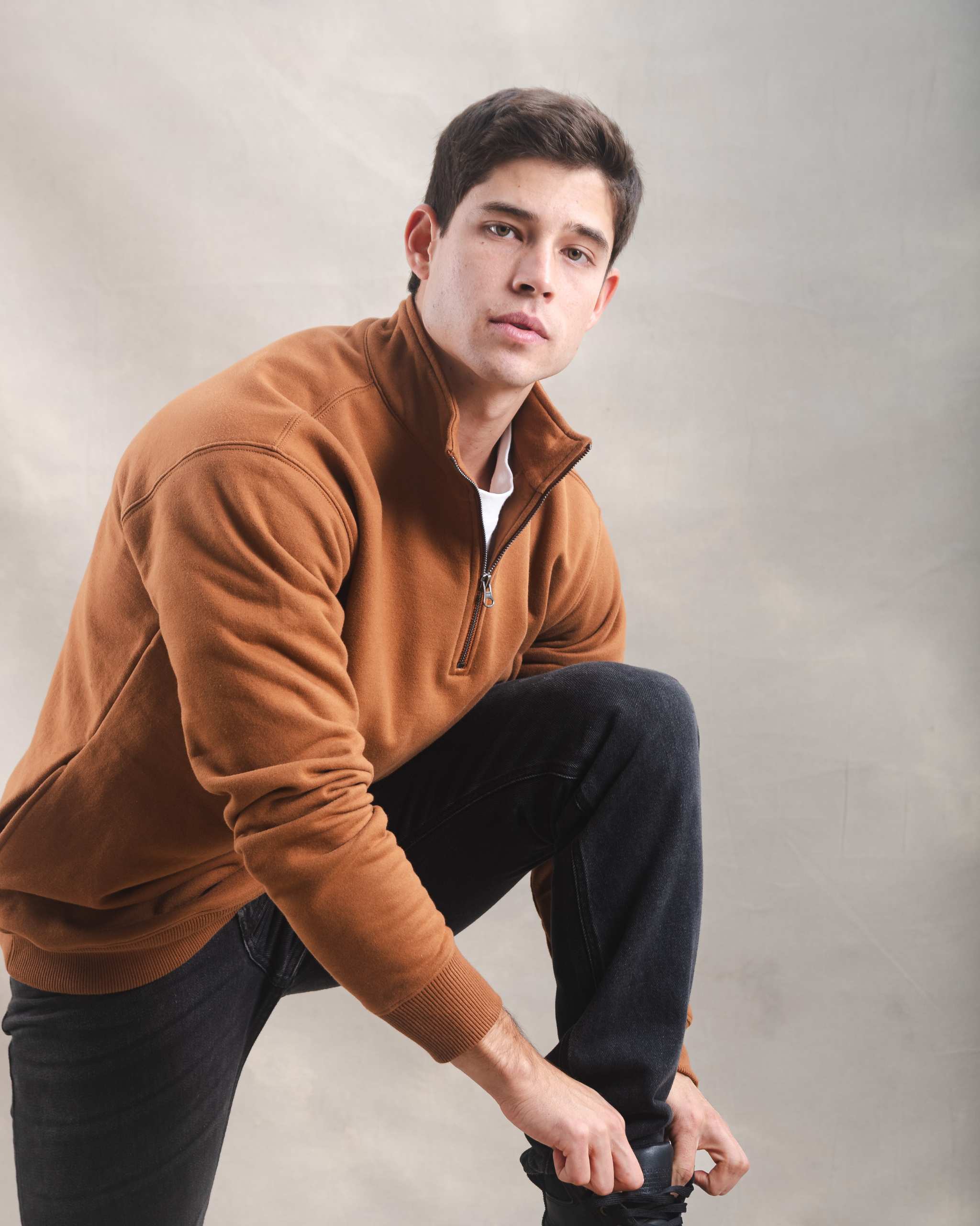 Polera Quarter Zip Camel