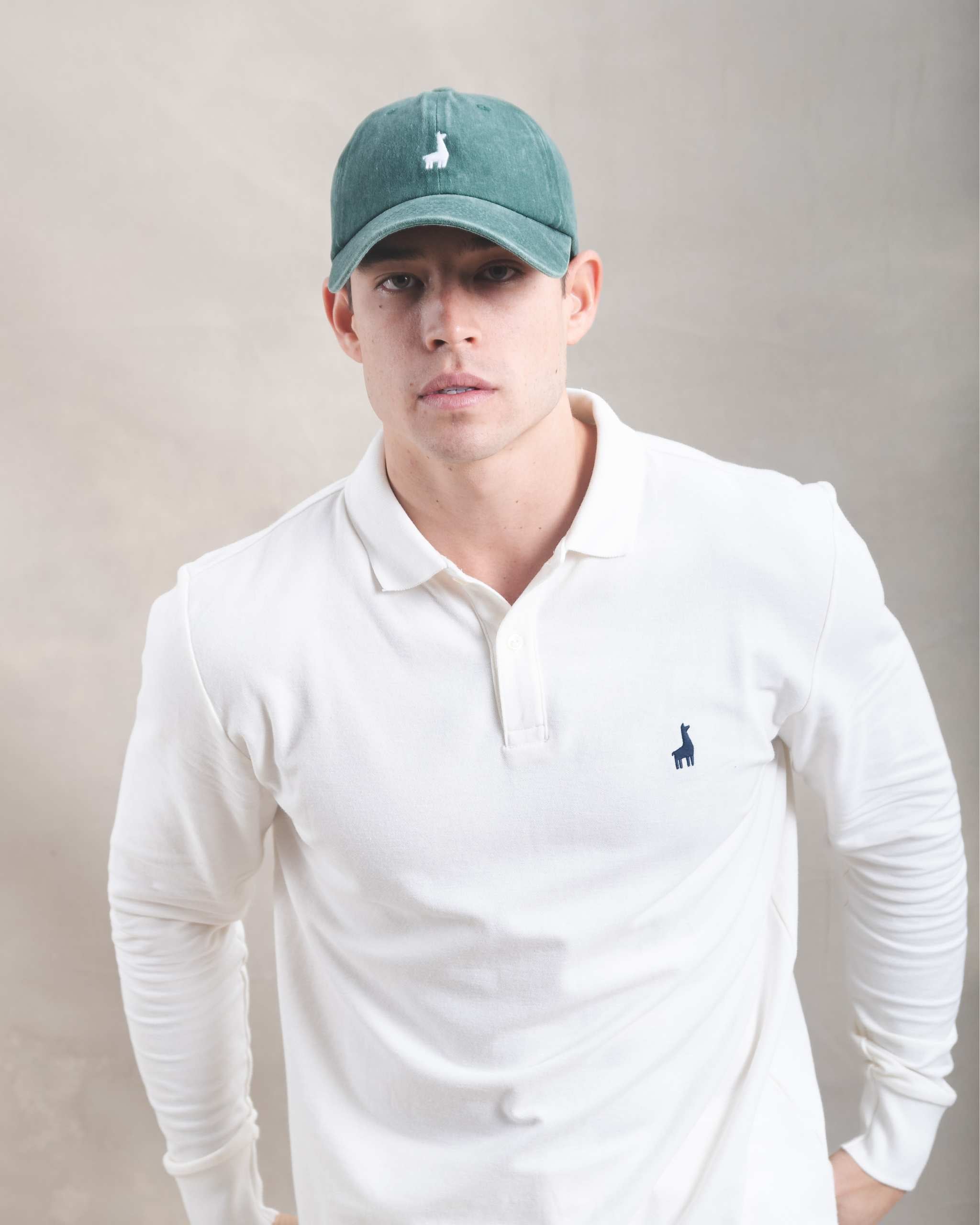 Polo Piqué Manga Larga Blanco Marfil