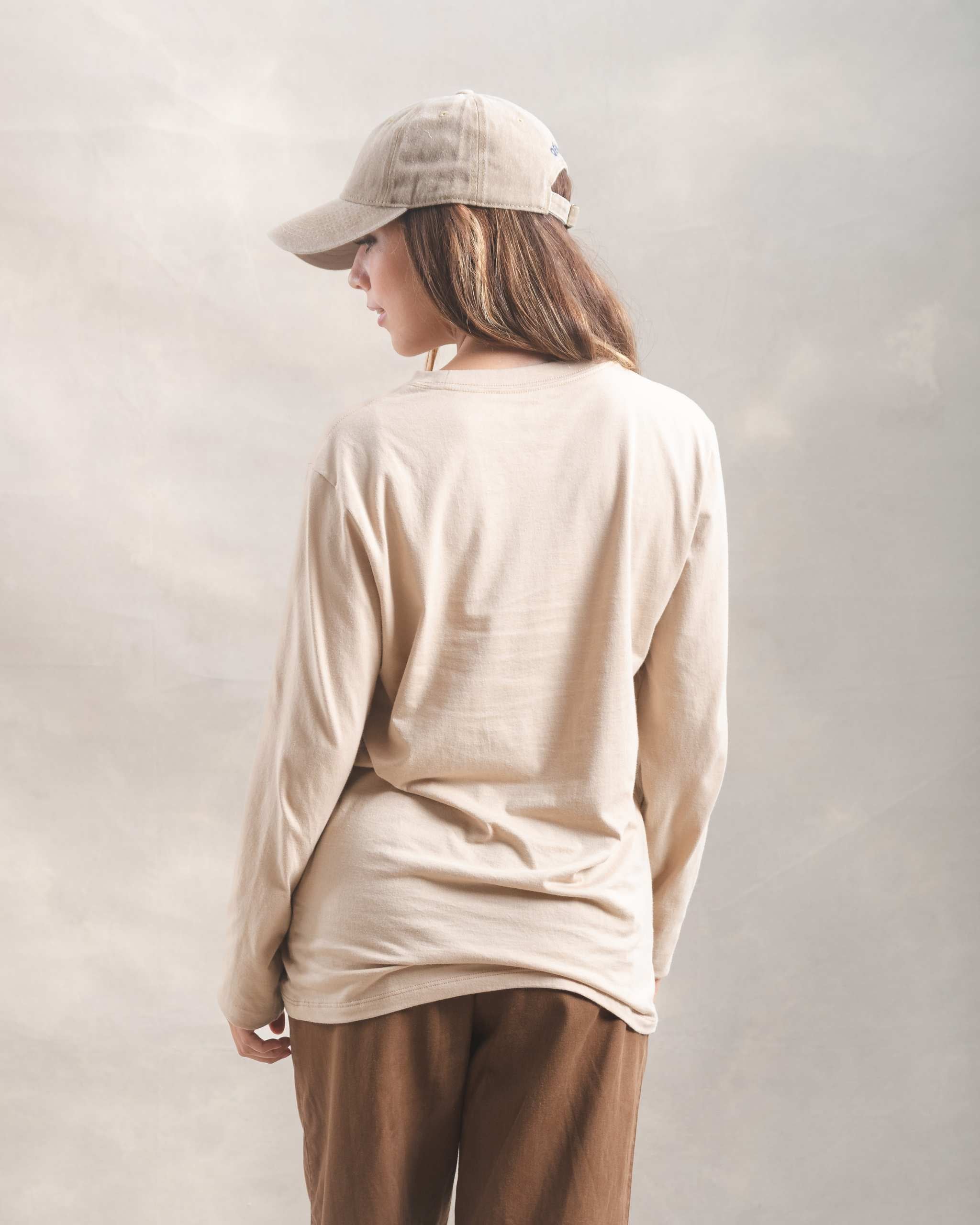 Polo manga larga Beige 100% Soft Pima