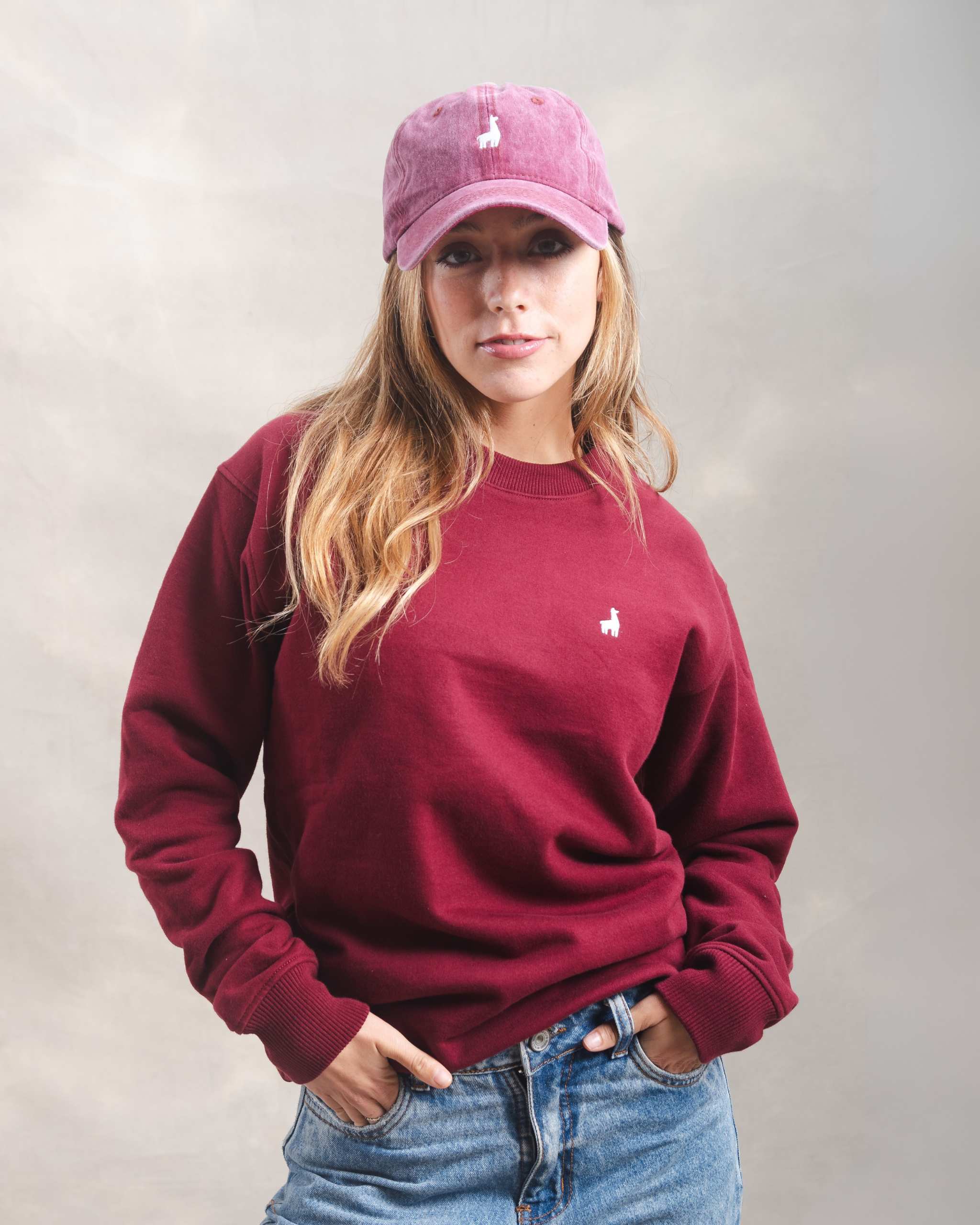 Polera Crewneck Oversize Guinda