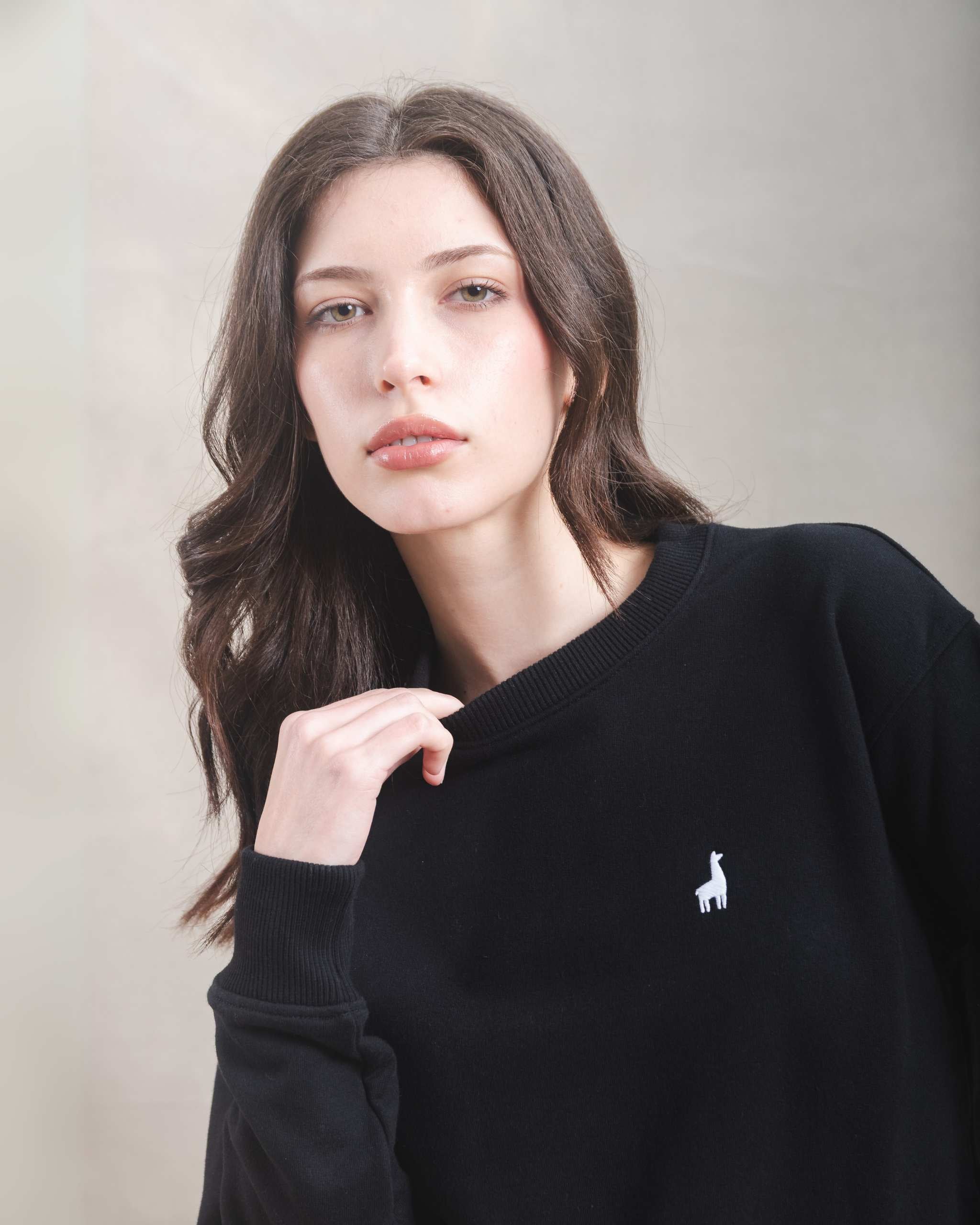 Polera Crewneck Oversize Negra