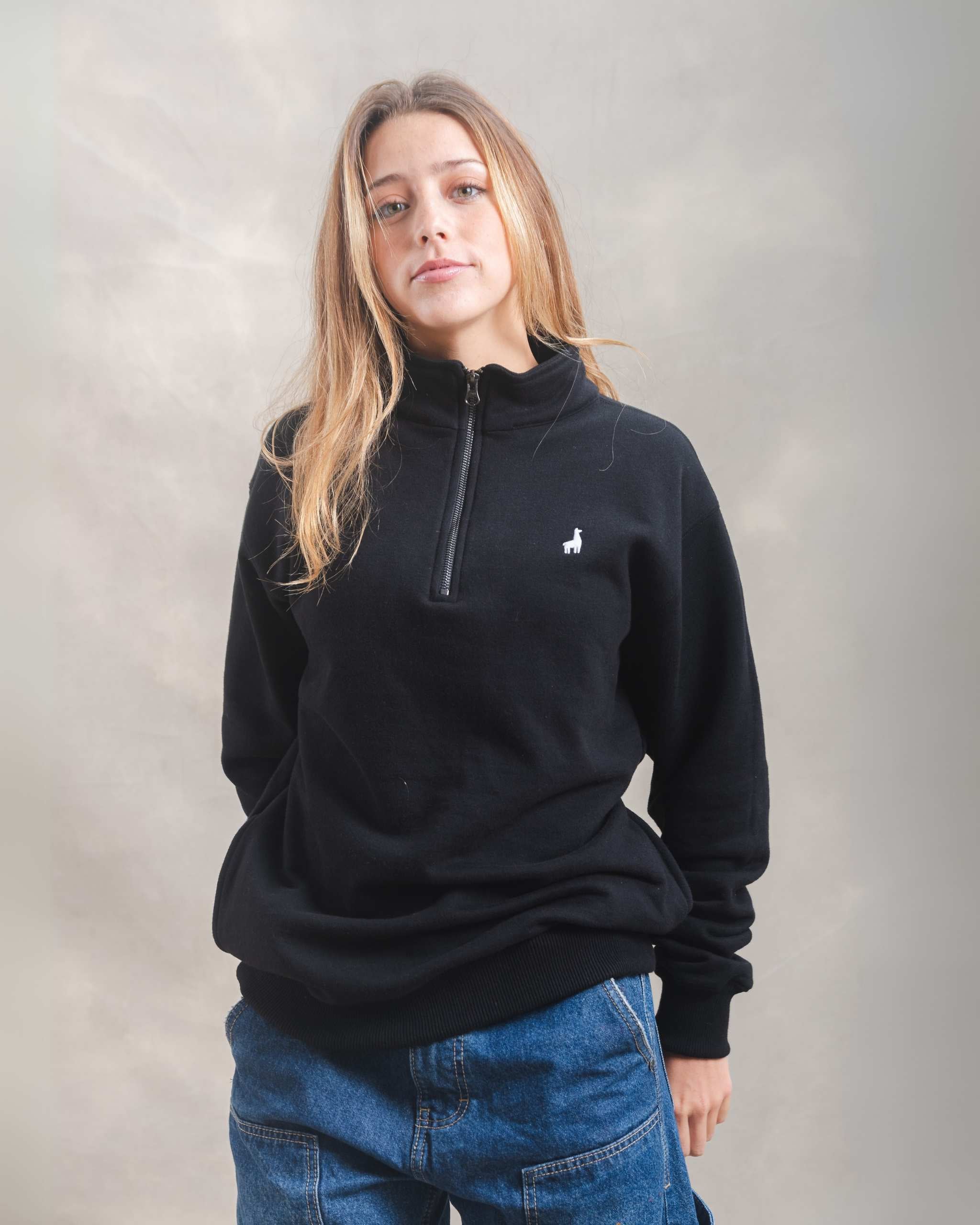 Polera Quarter Zip Negra