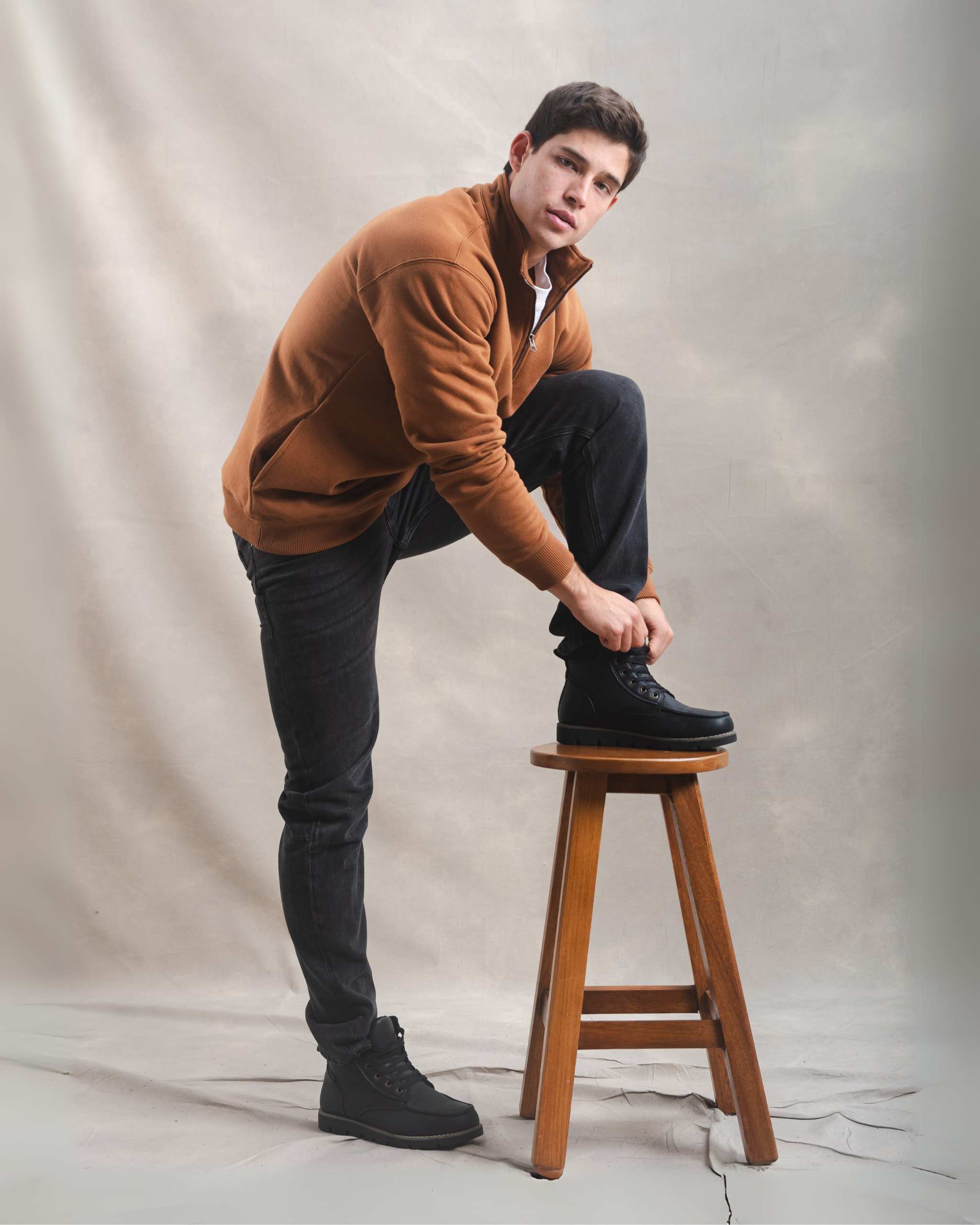 Polera Quarter Zip Camel