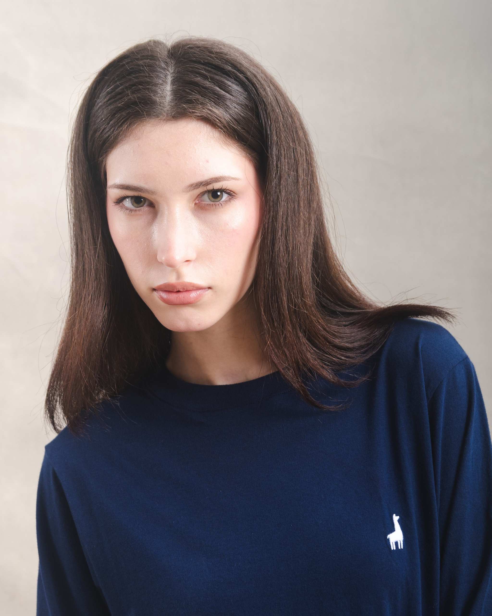 Polo manga larga unisex Azul 100% Soft Pima