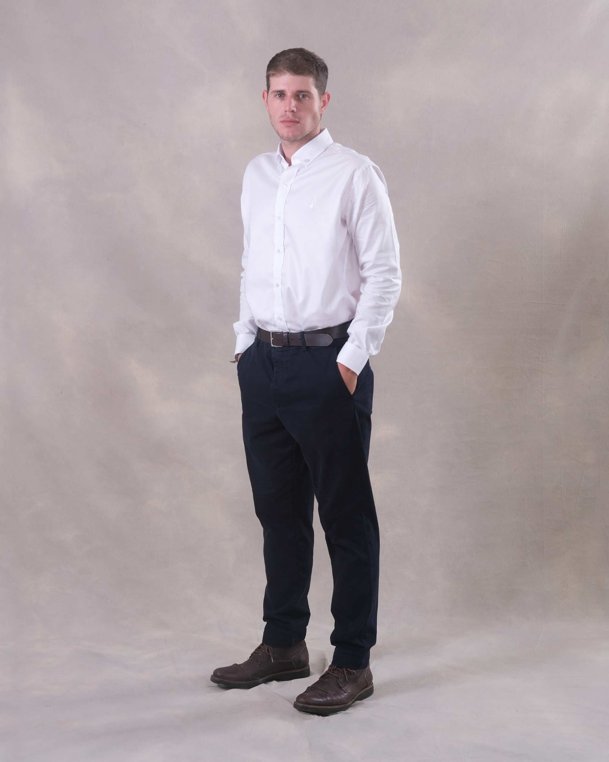 Camisa Blanca Oxford 100% Pima-Incluye Caja Premium Qenido