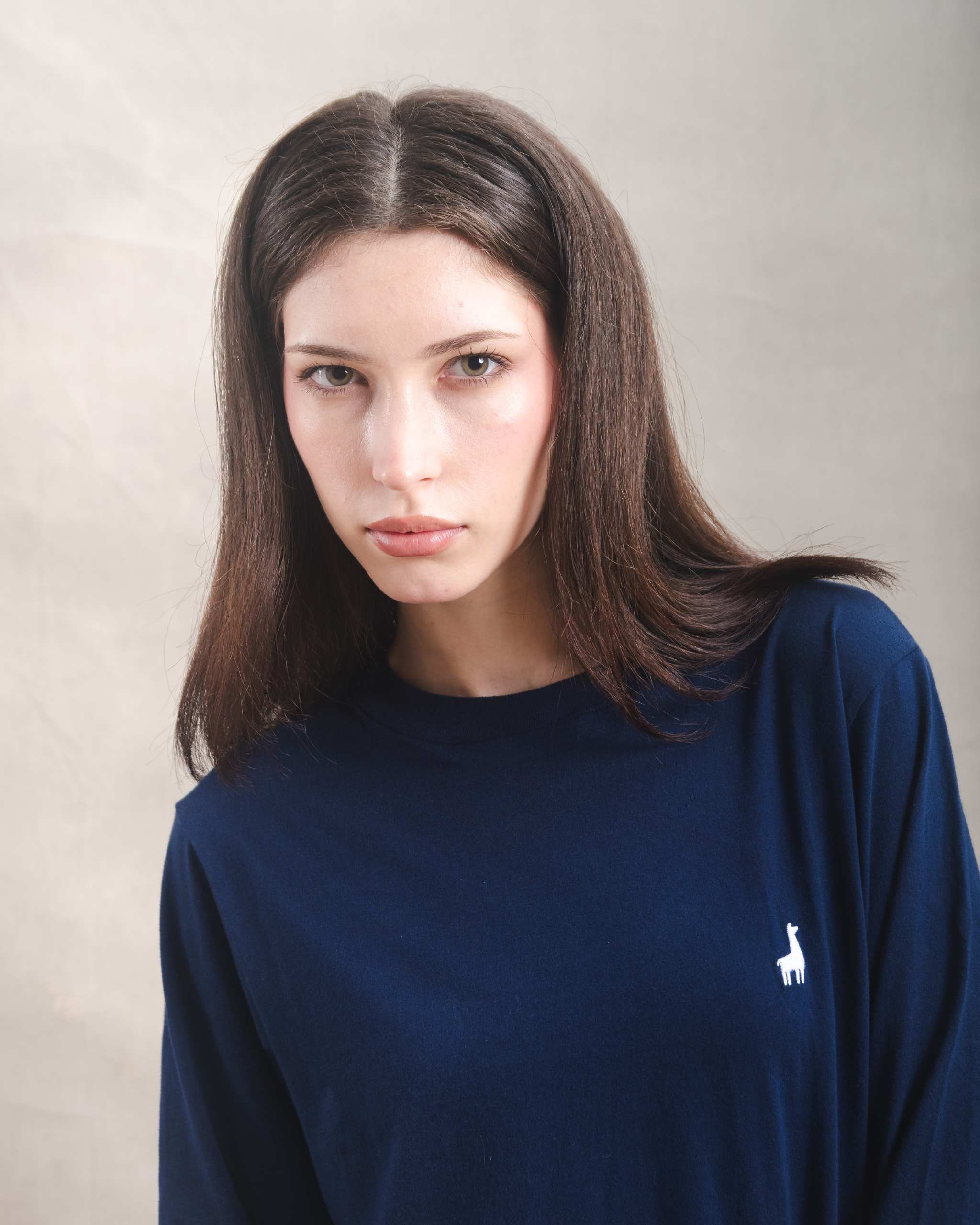 Polo manga larga unisex Azul 100% Soft Pima