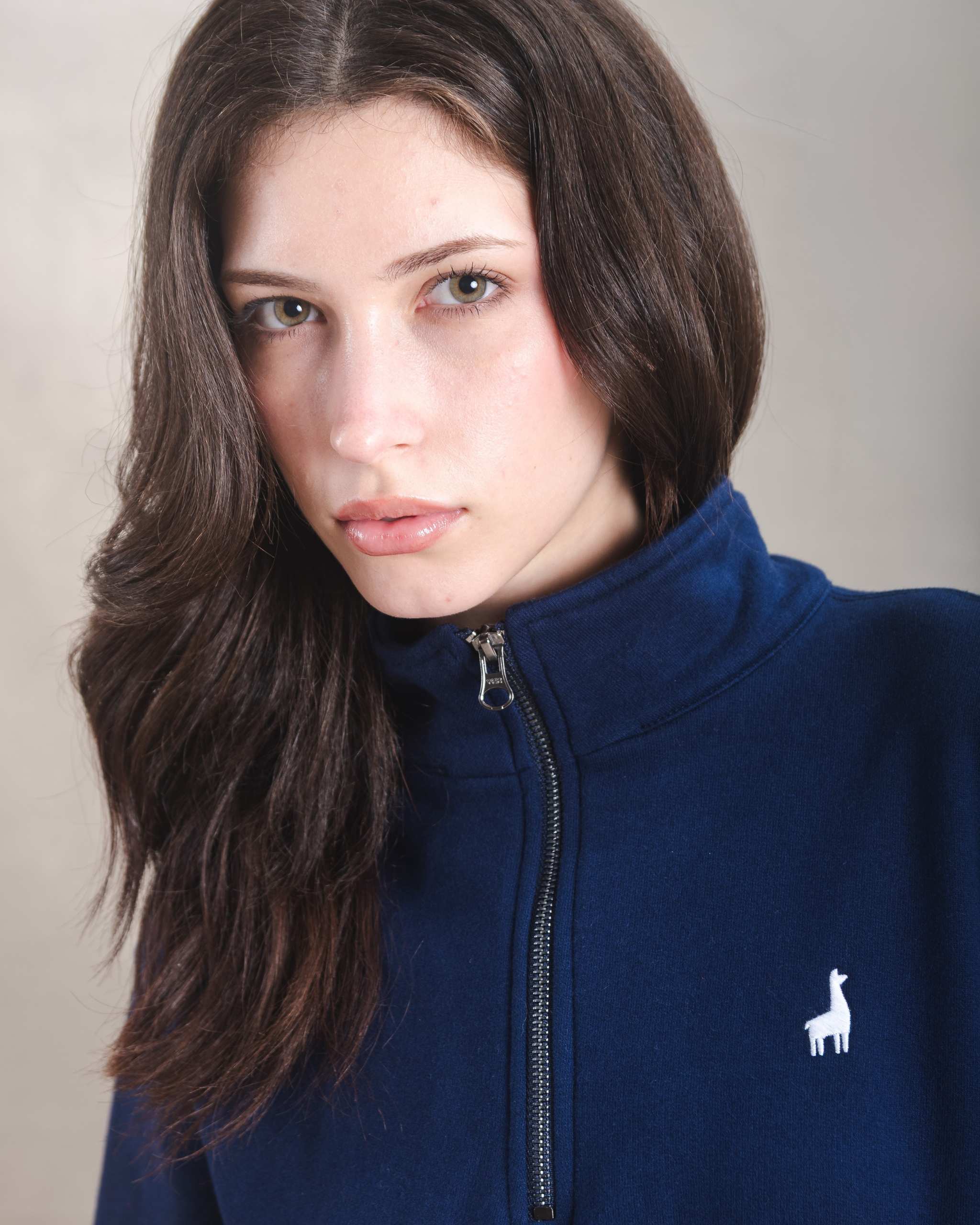 Polera Quarter Zip Azul