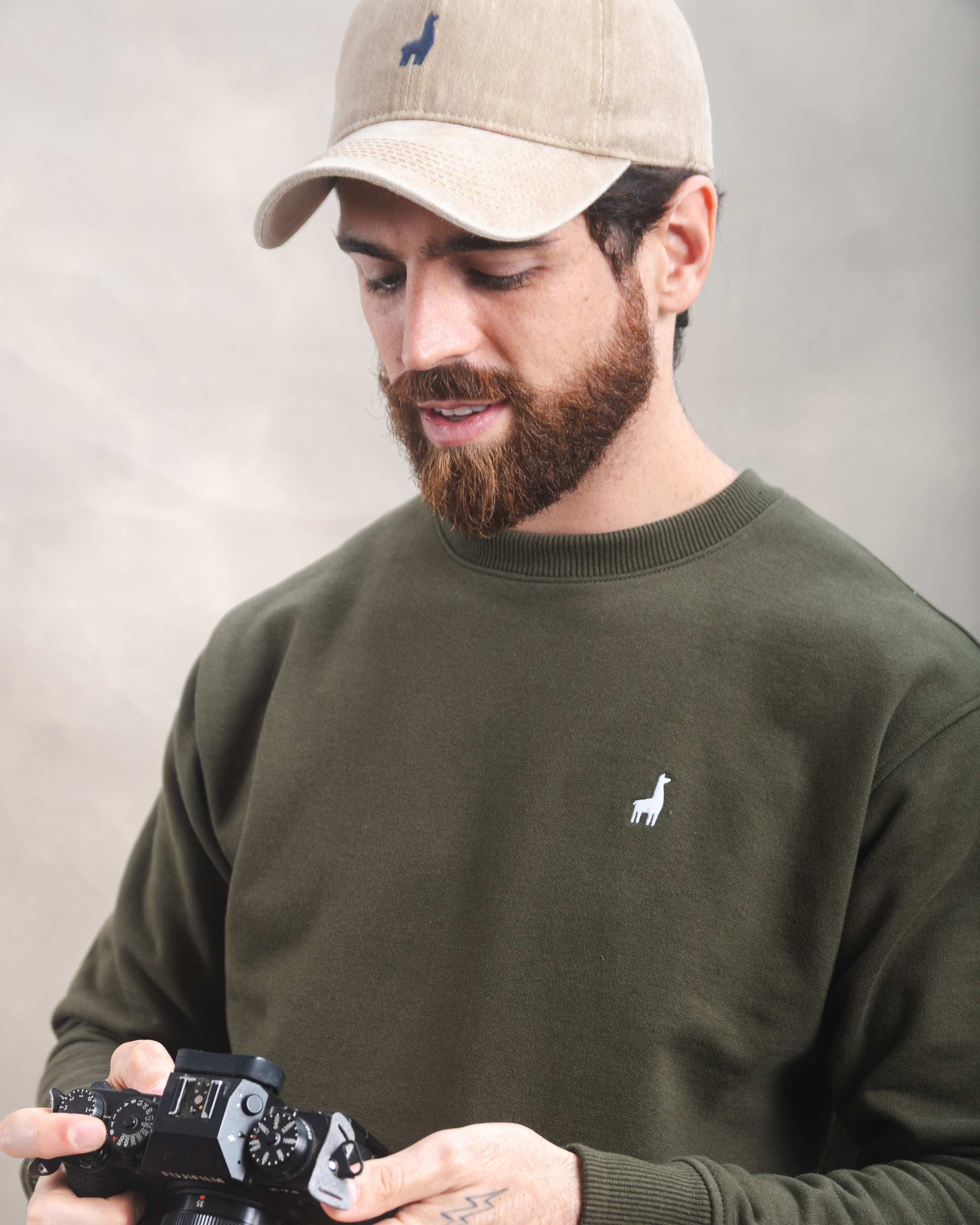 Polera Crewneck Verde Militar