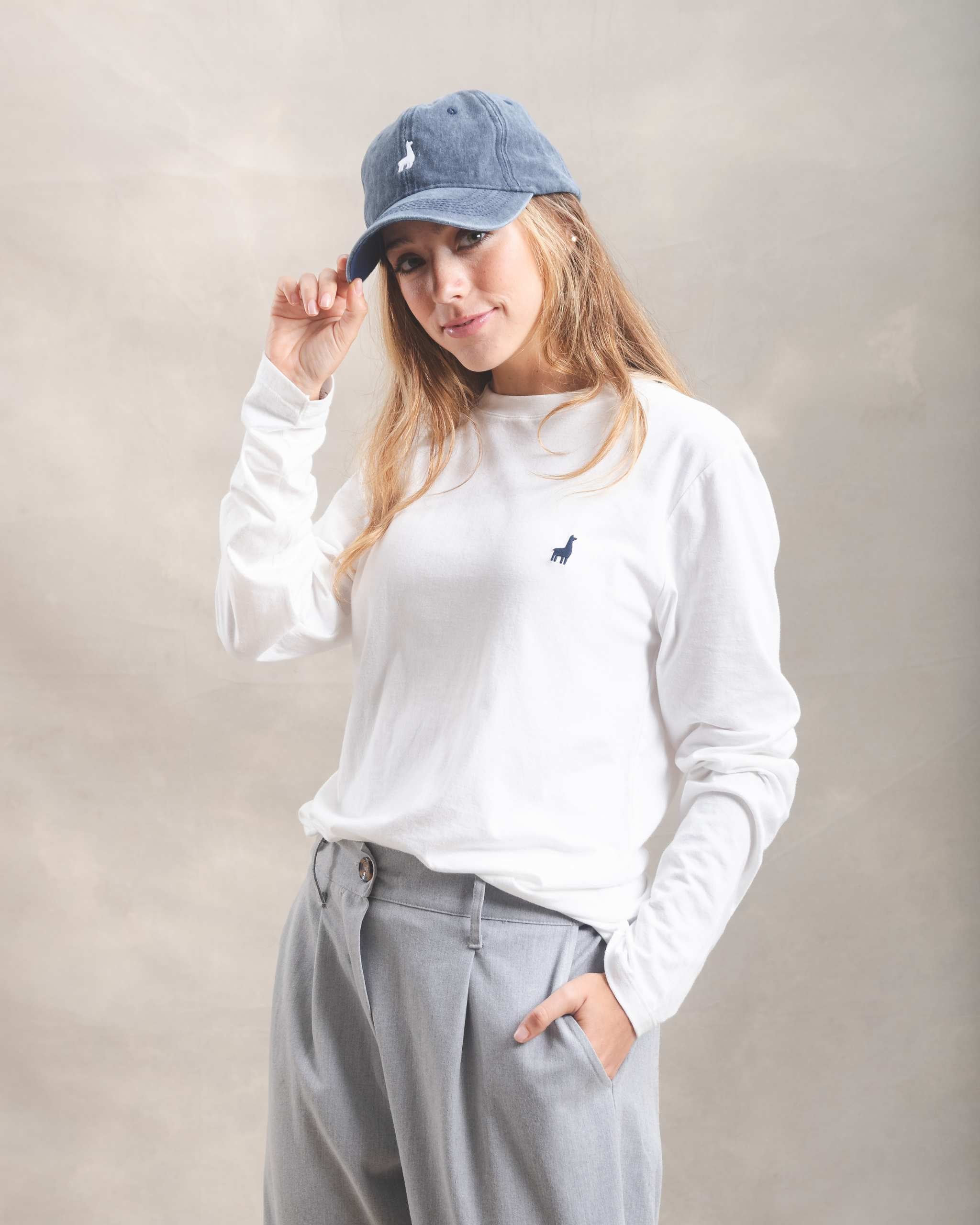 Polo manga larga unisex Blanco Marfil 100% Soft Pima