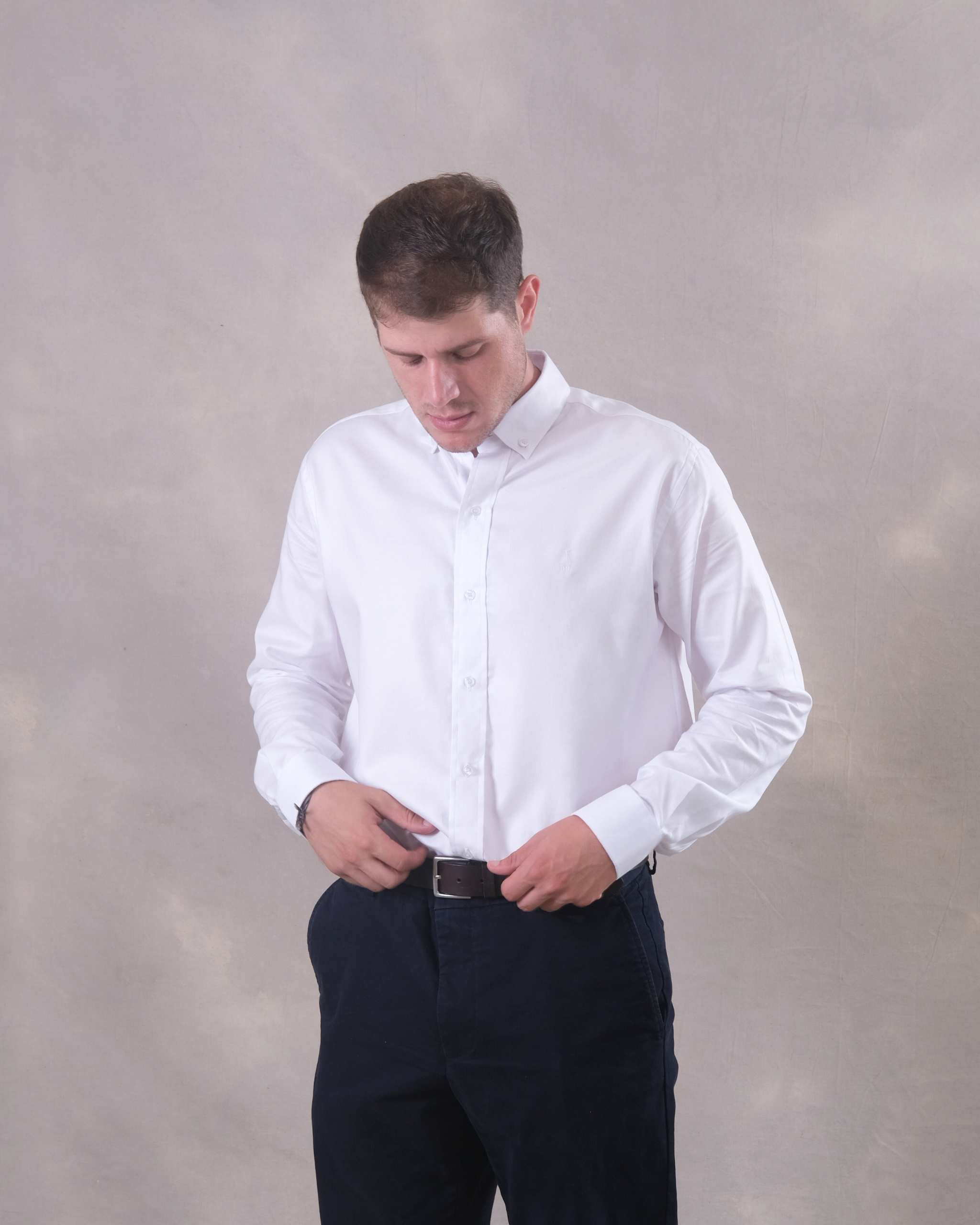 Camisa Blanca Oxford 100% Pima-Incluye Caja Premium Qenido