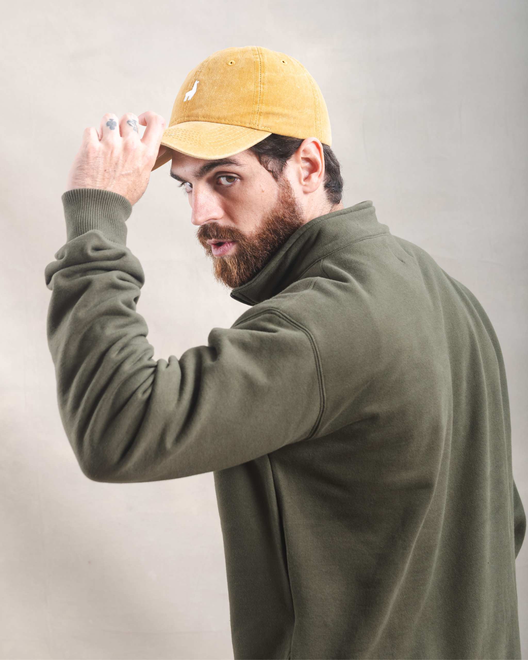 Polera Quarter Zip Verde Militar