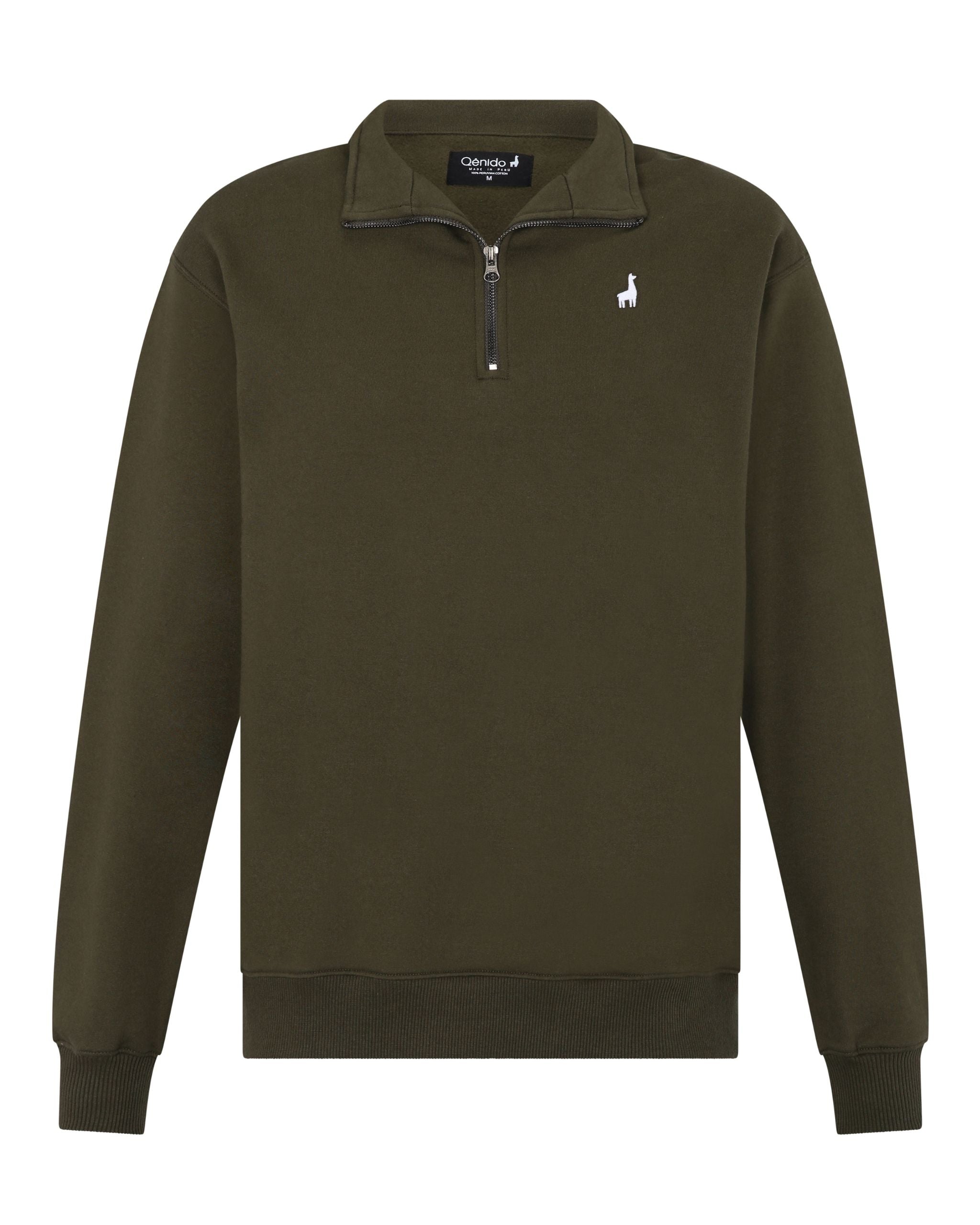 Polera Quarter Zip Verde Militar