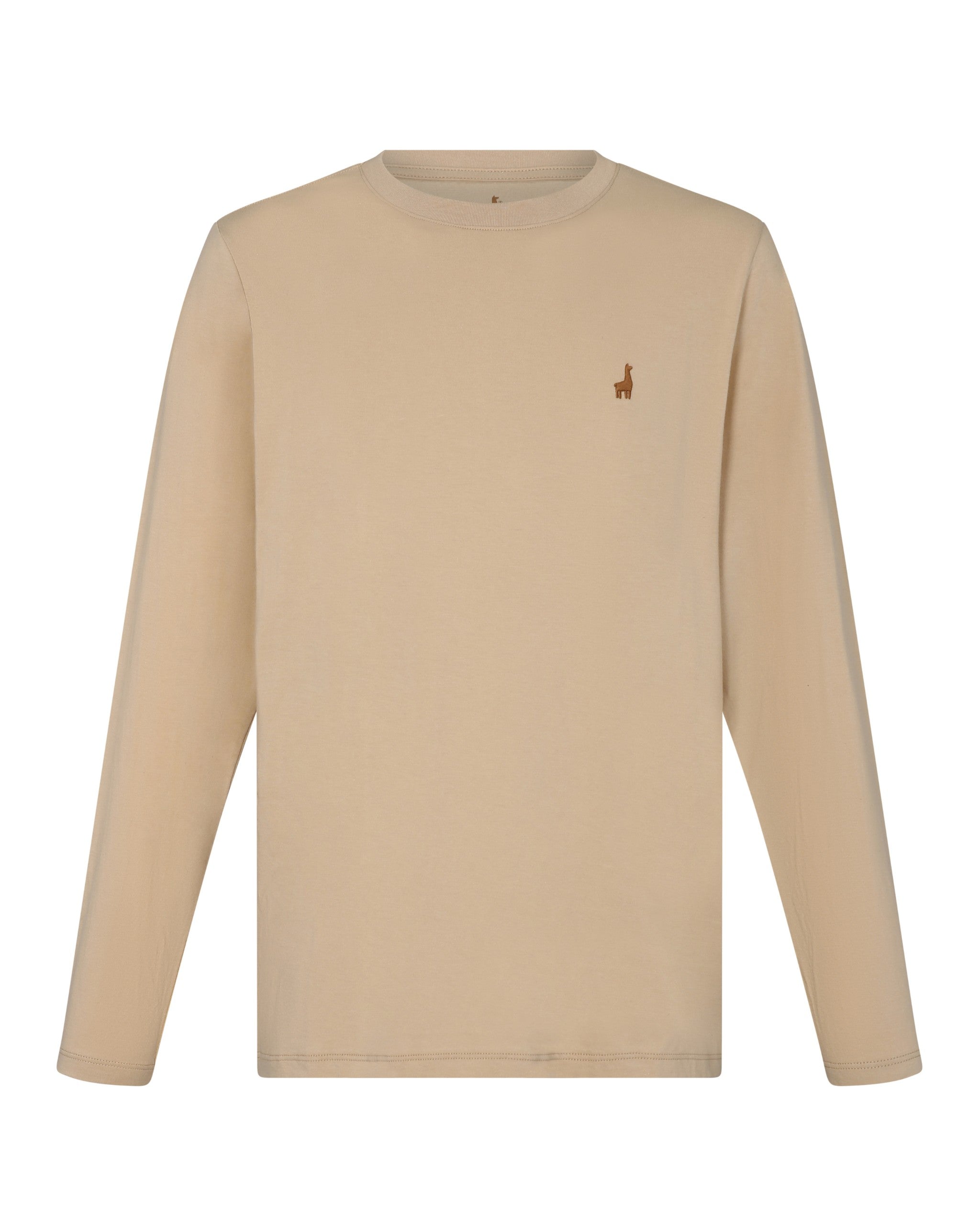 Polo Manga Larga Beige 100% Soft Pima
