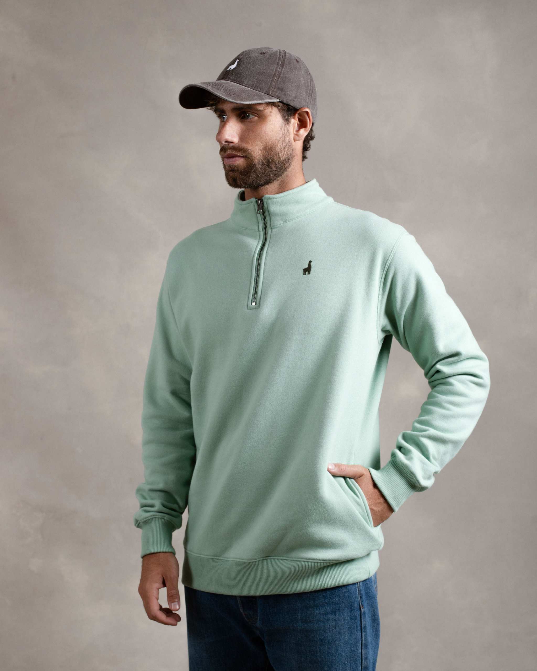 Polera Quarter Zip Menta