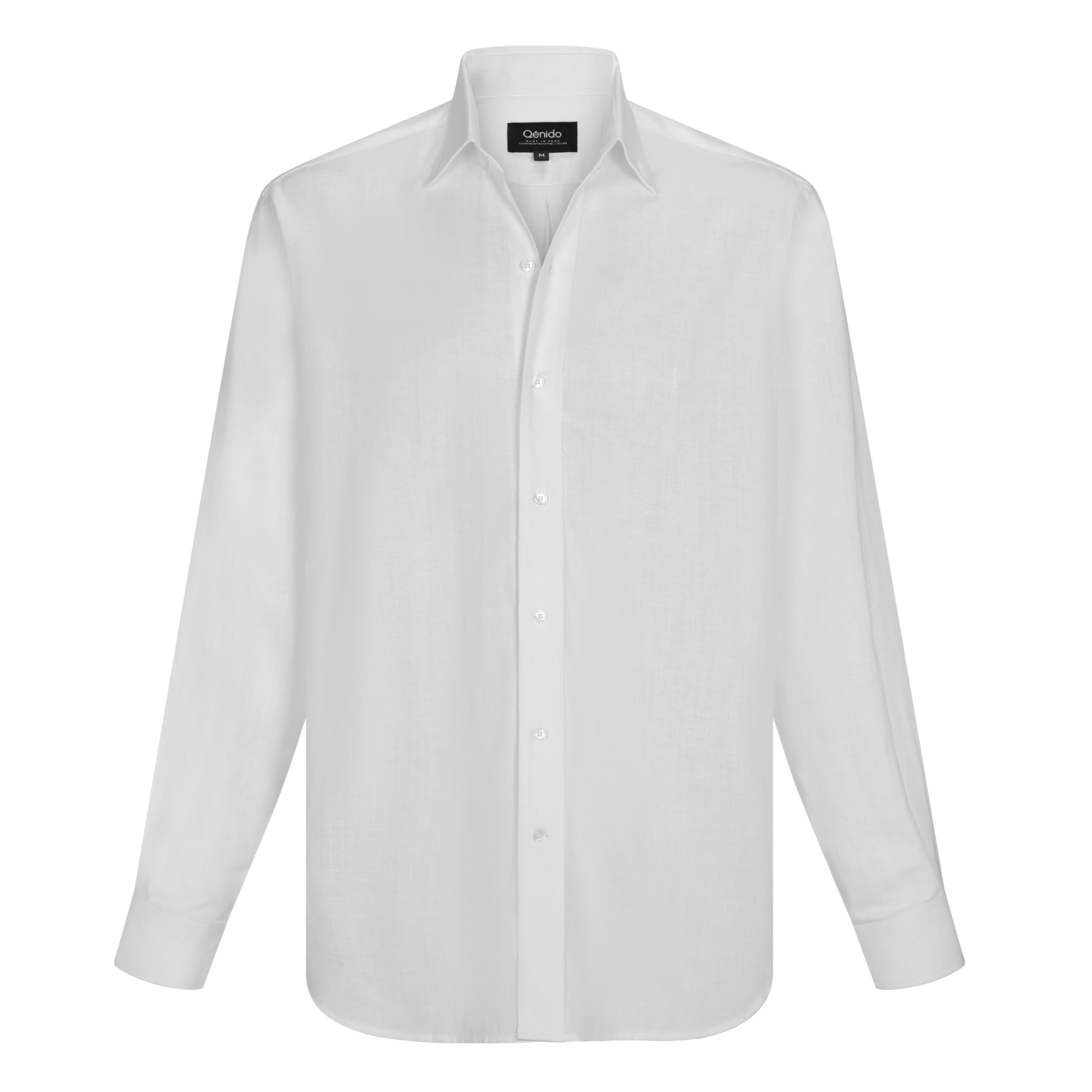 Camisa Pima Lino All White-Incluye Caja Premium Qenido
