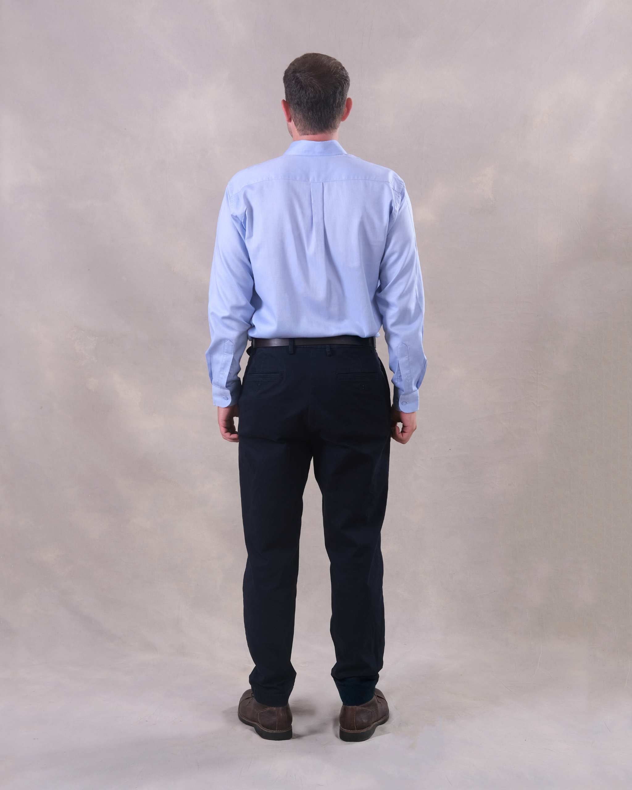 Camisa Celeste Oxford 100% Pima-Incluye Caja Premium Qenido