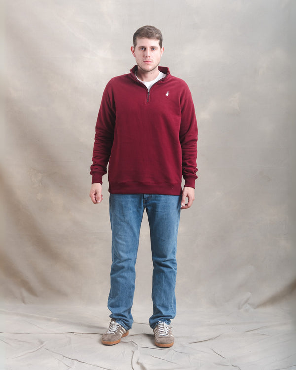 Polera Quarter Zip Guinda