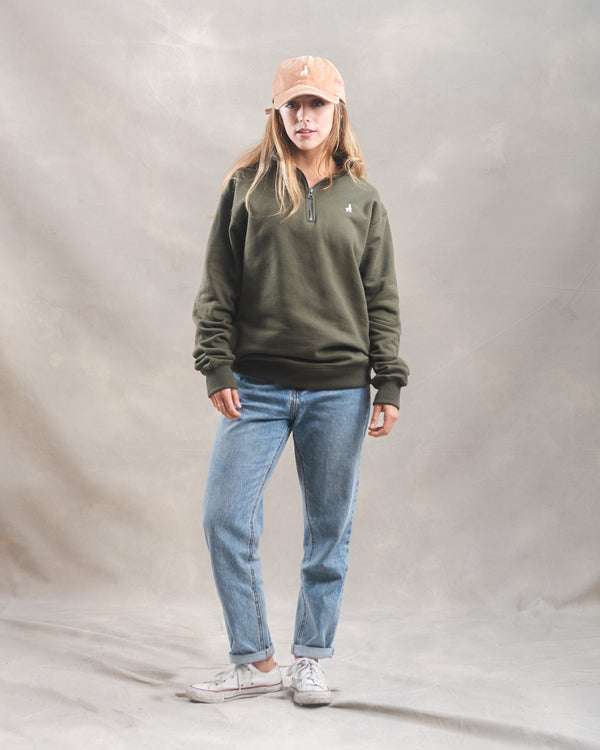 Polera Quarter Zip Verde