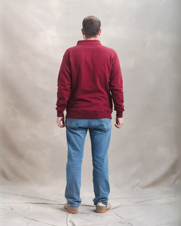 Polera Quarter Zip Guinda